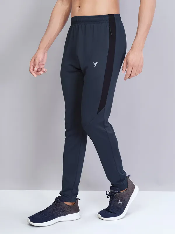 Men Solid Slim Fit Trackpants with TECHNO DRY