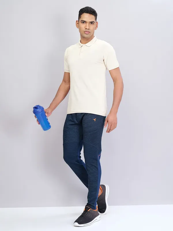 Men Melange Slim Fit Trackpants with TECHNO DRY - Image 2