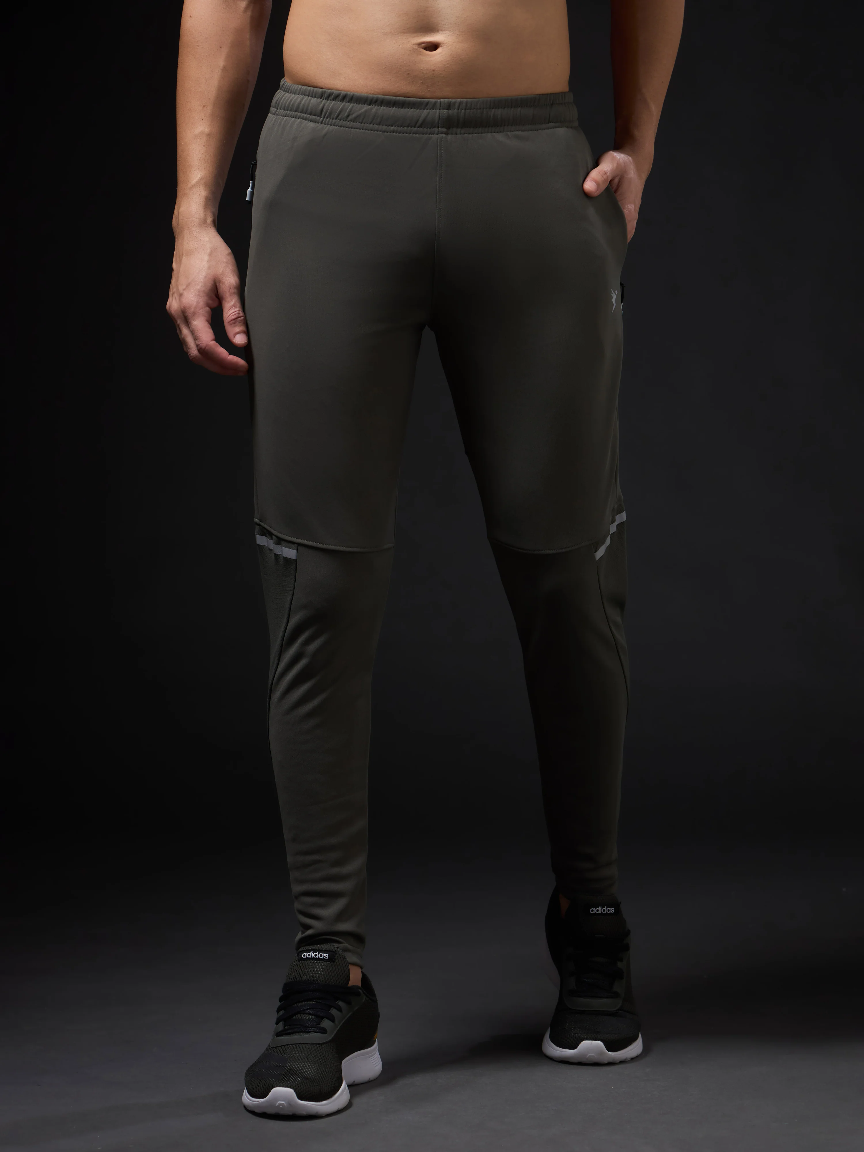 Men Solid Slim Fit Trackpants with TECHNO DRY - Image 2