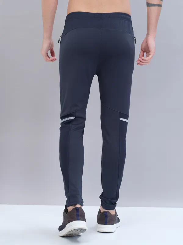 Men Solid Slim Fit Trackpants with TECHNO DRY - Image 4