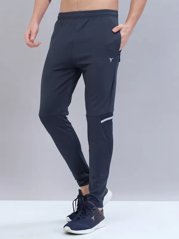 Men Solid Slim Fit Trackpants with TECHNO DRY - Image 5