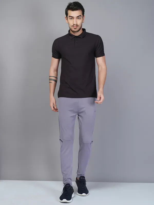 Men Solid Slim Fit Trackpants with TECHNO DRY - Image 2