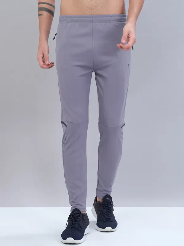 Men Solid Slim Fit Trackpants with TECHNO DRY - Image 3