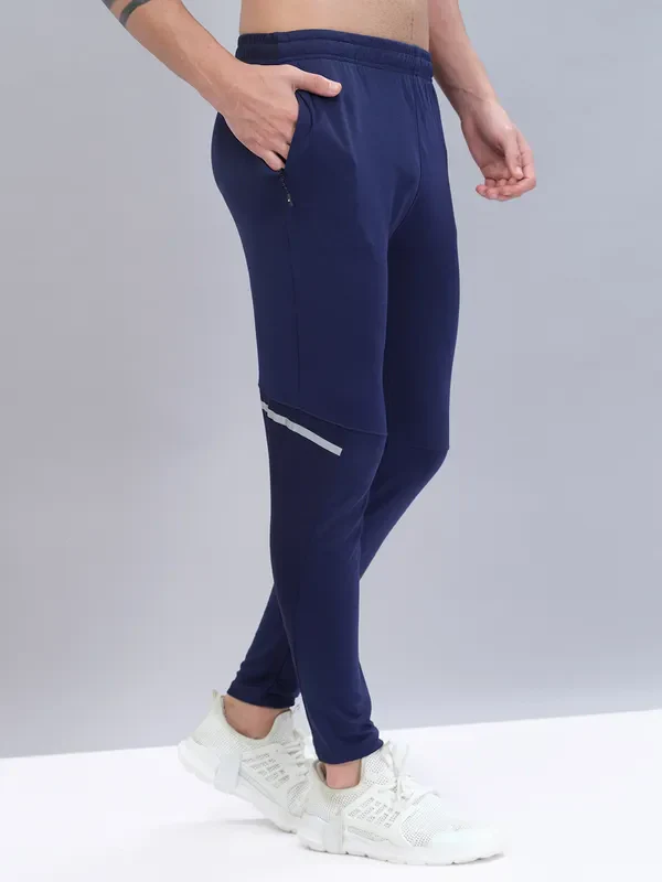 Men Solid Slim Fit Trackpants with TECHNO DRY - Image 5