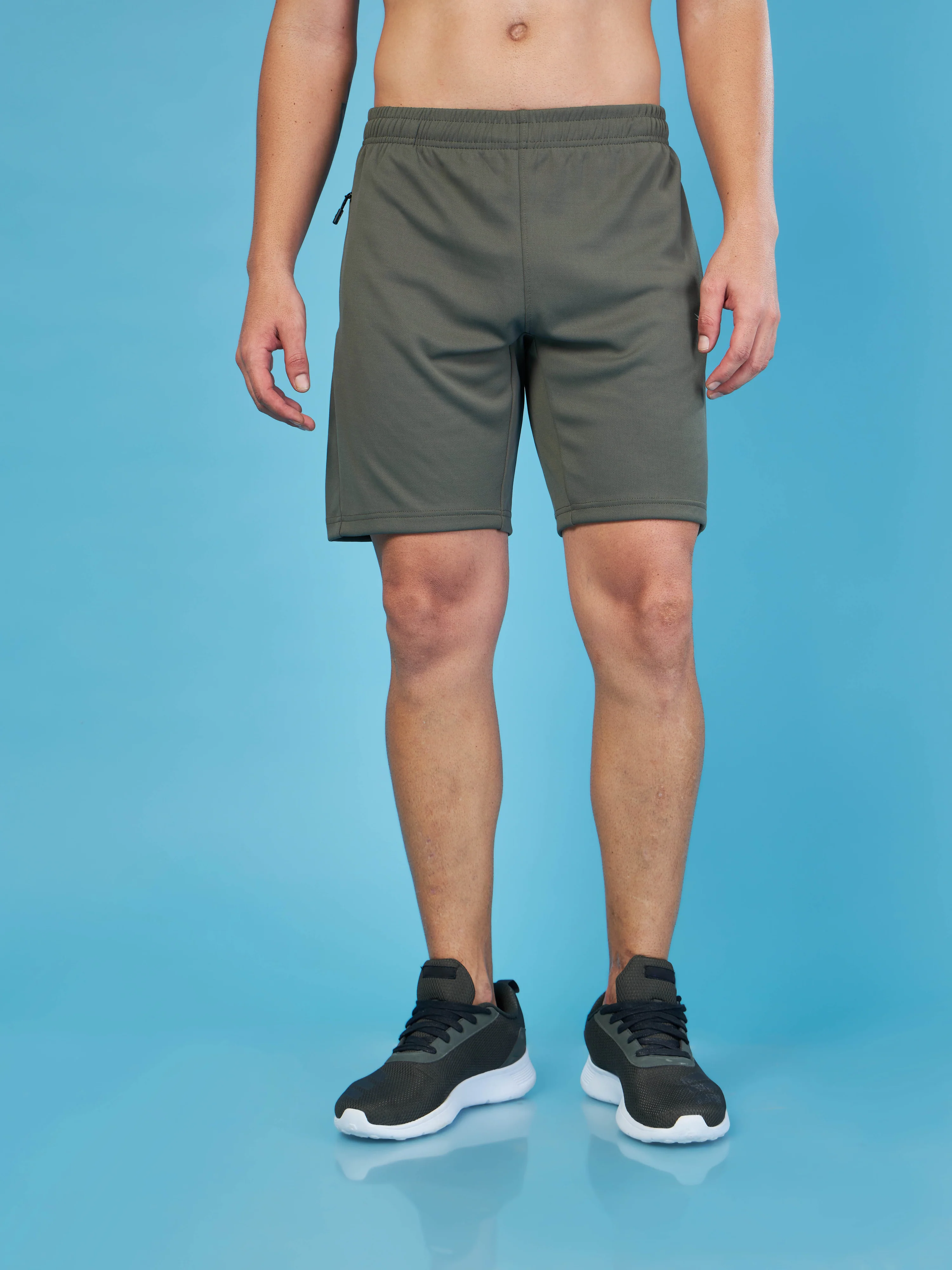 Men Solid Slim Fit Shorts with TECHNO DRY - Image 2