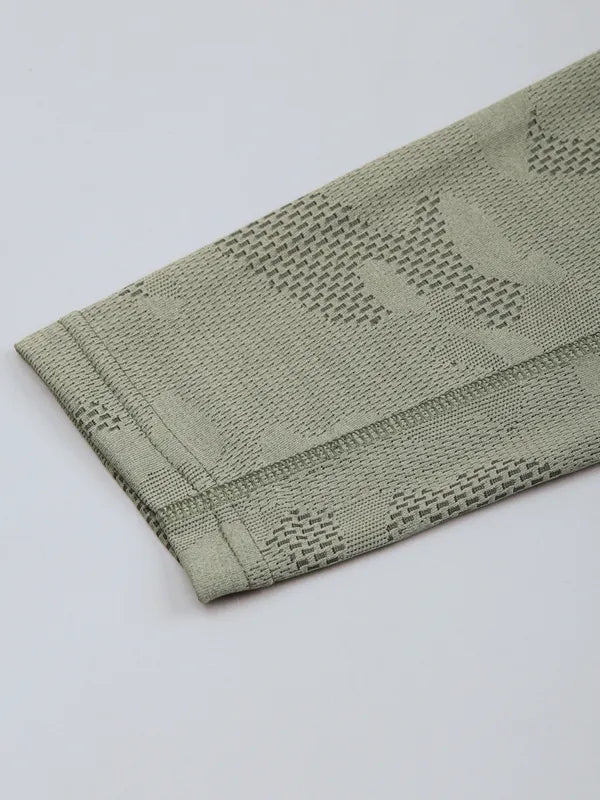 Men Jacquard Slim Fit Mock Neck T-shirt with TECHNO COOL+ - Image 9