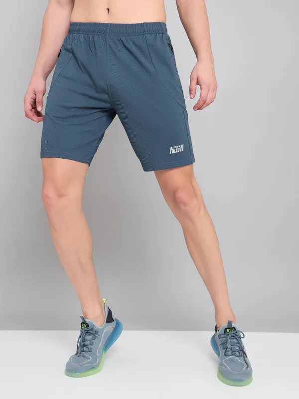 Men Solid Slim Fit Shorts with MATPIQ