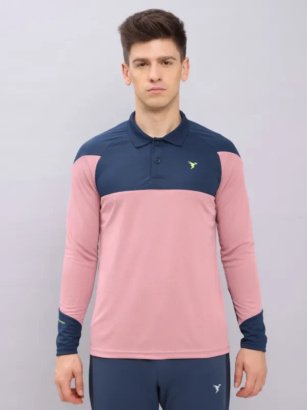 Men Colorblock Slim Fit Polo T-shirt with TECHNO COOL+ - Image 3