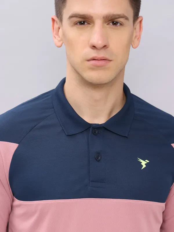 Men Colorblock Slim Fit Polo T-shirt with TECHNO COOL+ - Image 6