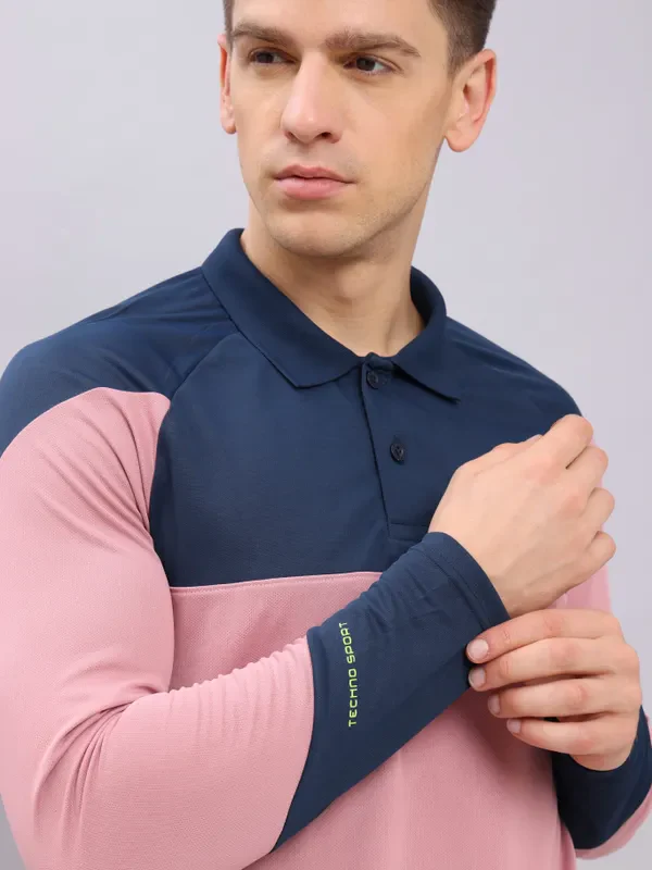 Men Colorblock Slim Fit Polo T-shirt with TECHNO COOL+ - Image 7