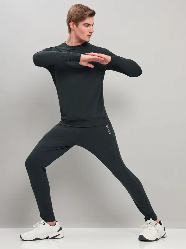 Men Solid Slim Fit Trackpants with TECHNO DRY - Image 2