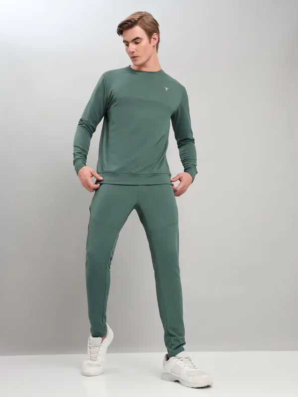Men Solid Slim Fit Trackpants with TECHNO DRY - Image 2