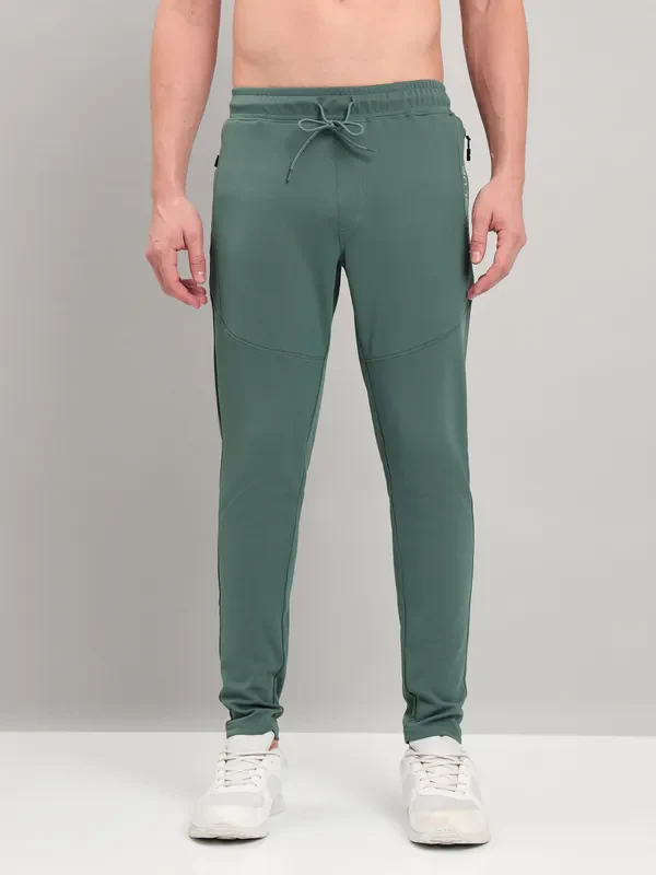 Men Solid Slim Fit Trackpants with TECHNO DRY - Image 3