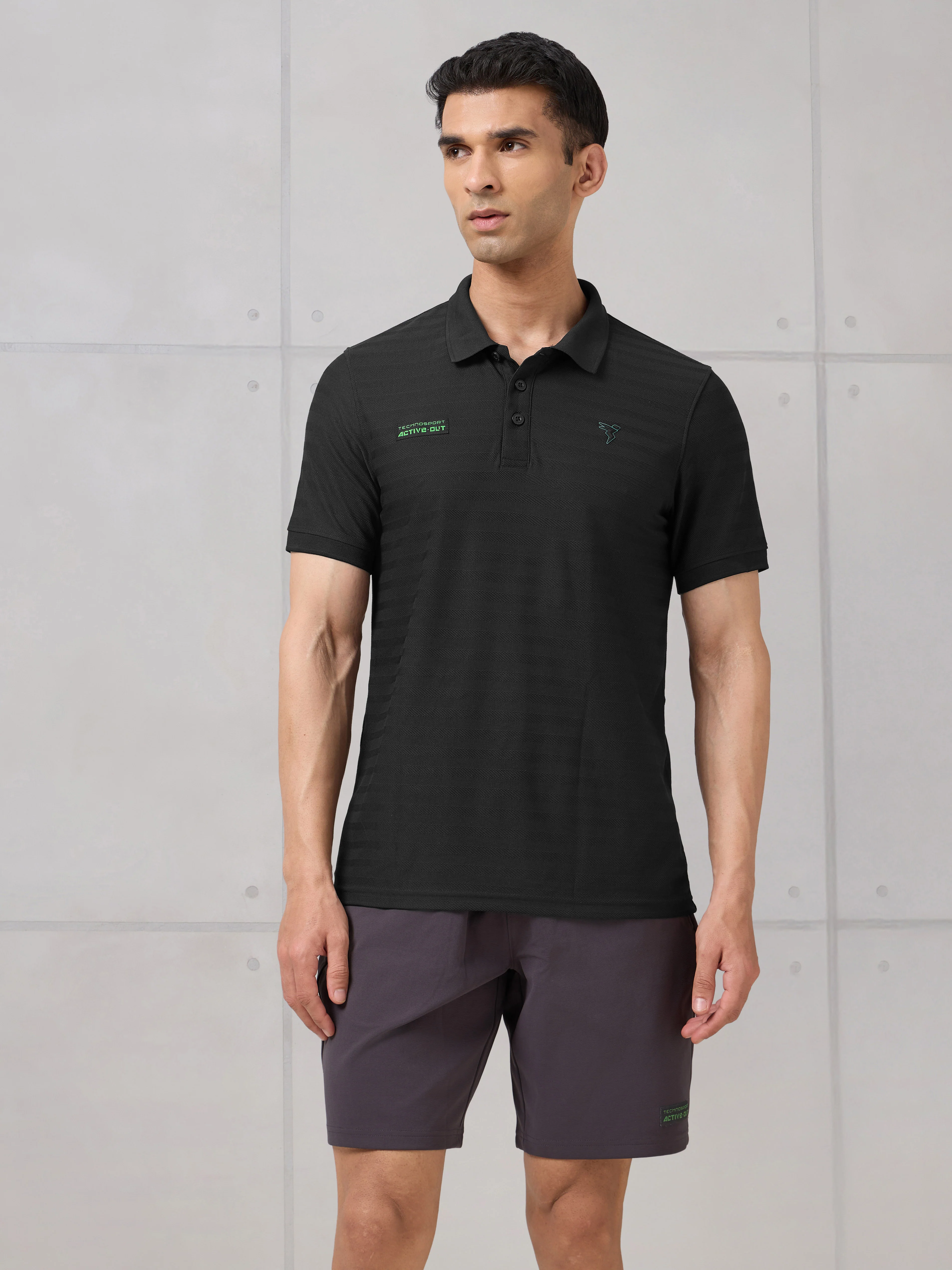 Men Self Design Active Out Polo T-Shirt Slim Fit with MATPIQ - Image 2