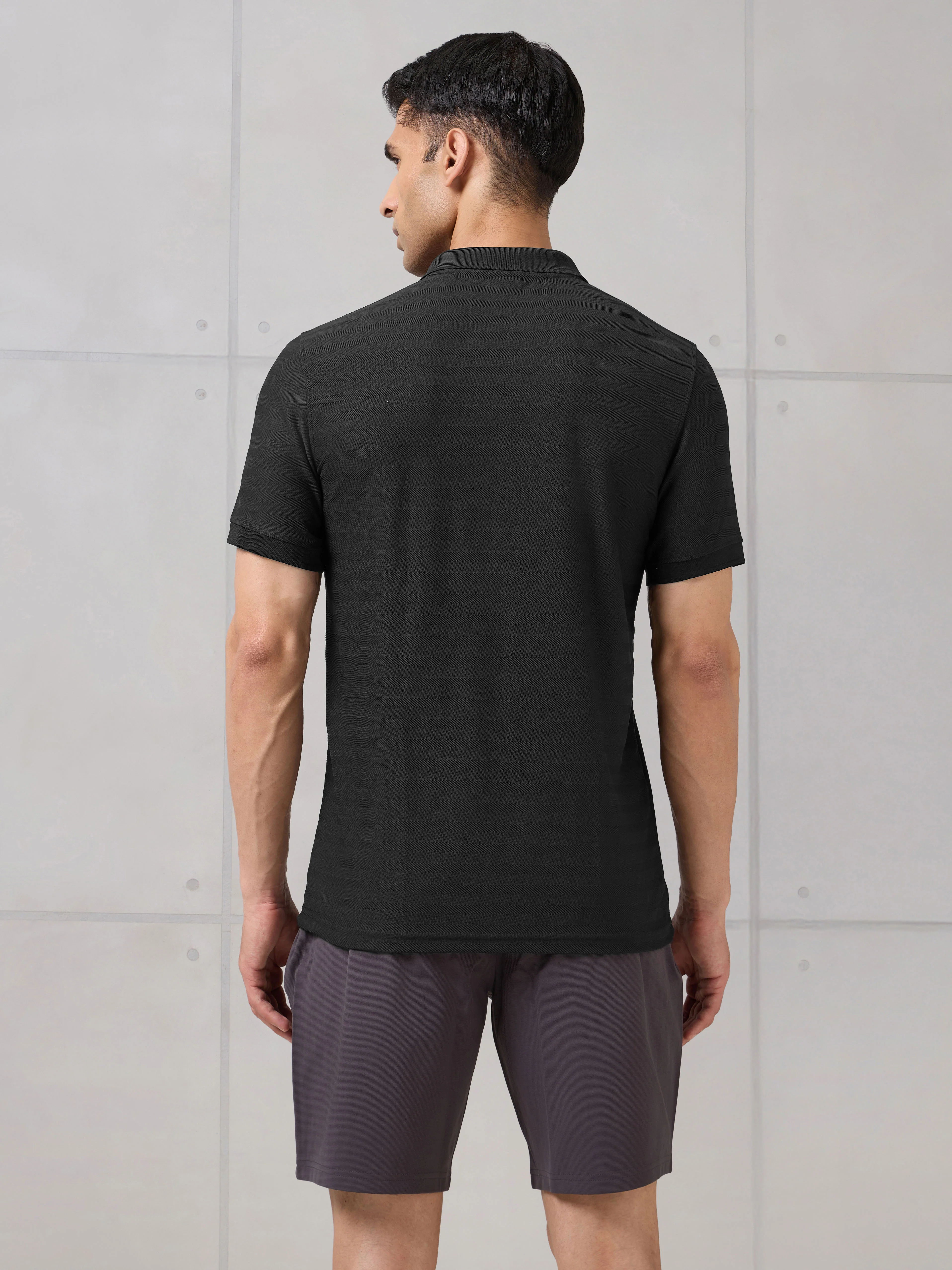 Men Self Design Active Out Polo T-Shirt Slim Fit with MATPIQ - Image 3
