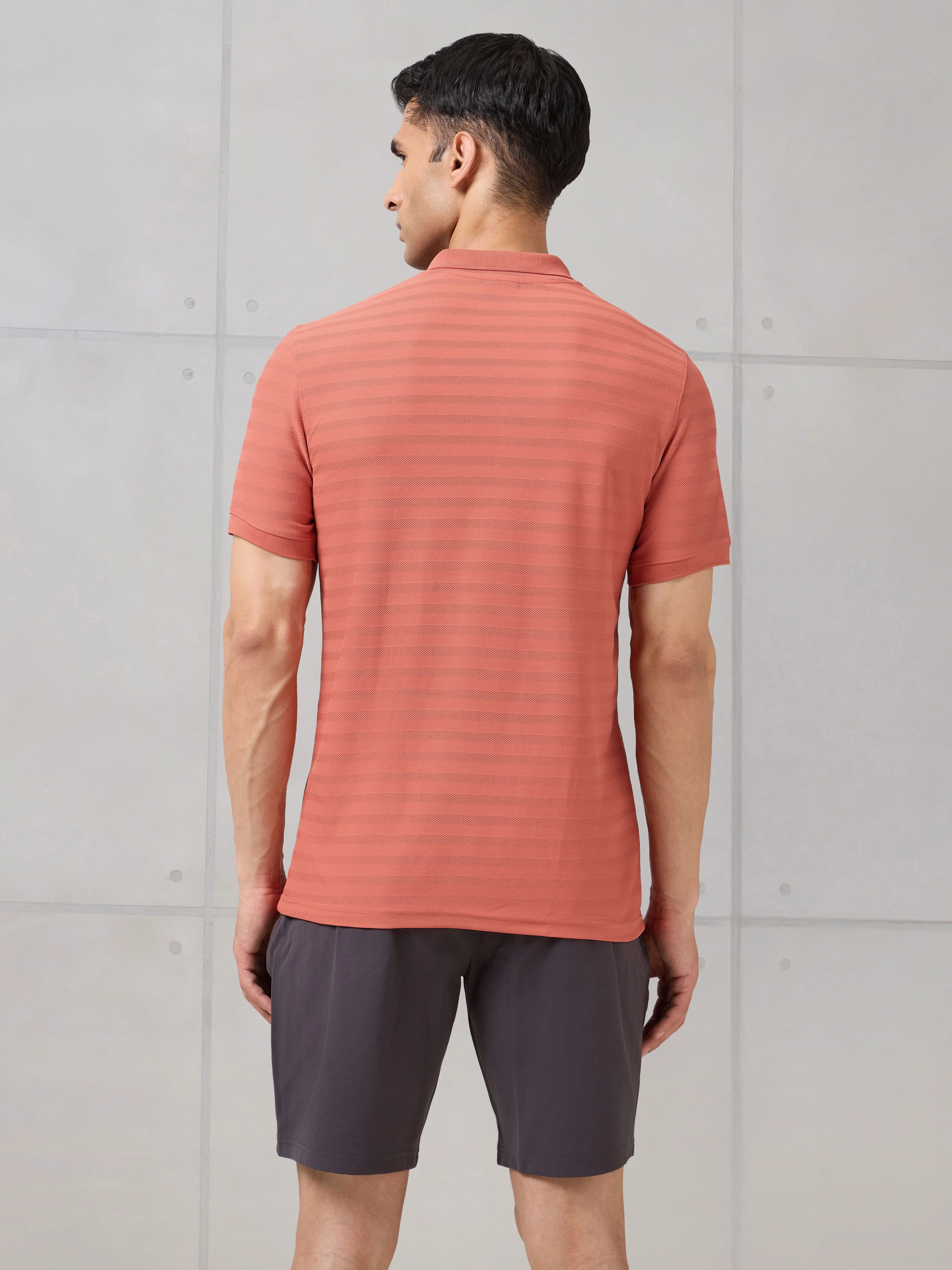 Men Self Design Active Out Polo T-Shirt Slim Fit with MATPIQ - Image 3
