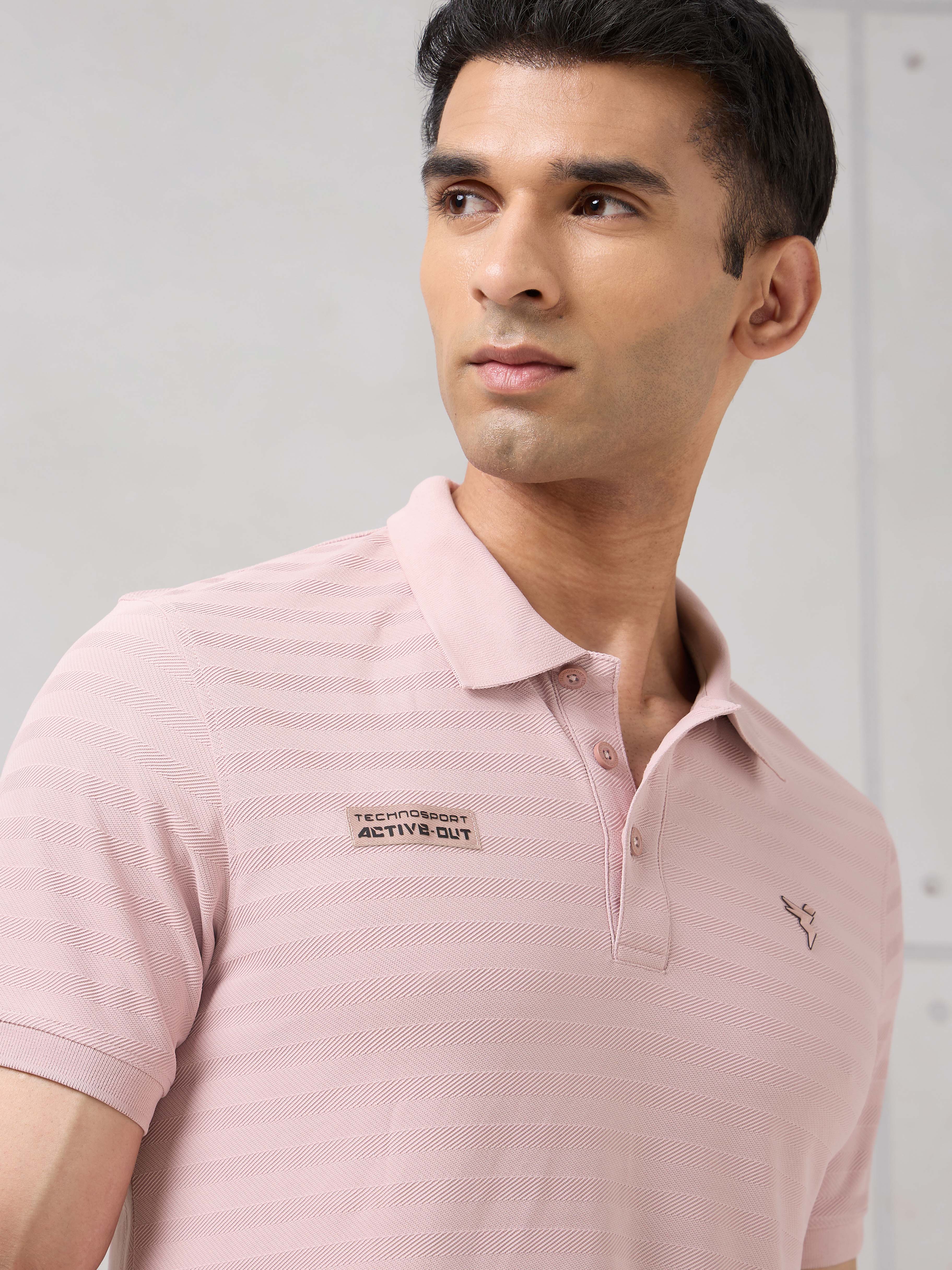 Men Self Design Active Out Polo T-Shirt Slim Fit with MATPIQ - Image 6