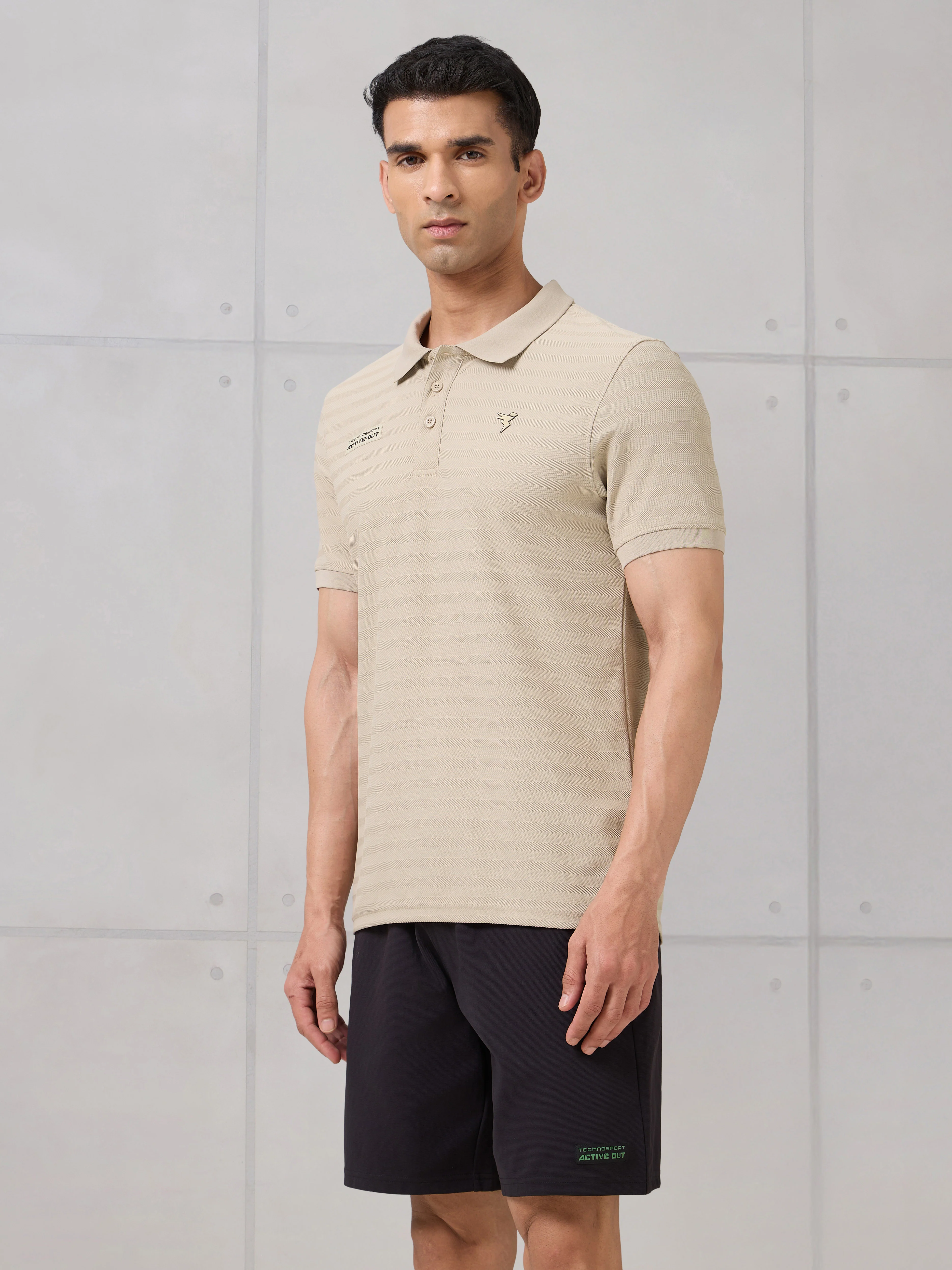 Men Self Design Active Out Polo T-Shirt Slim Fit with MATPIQ - Image 3