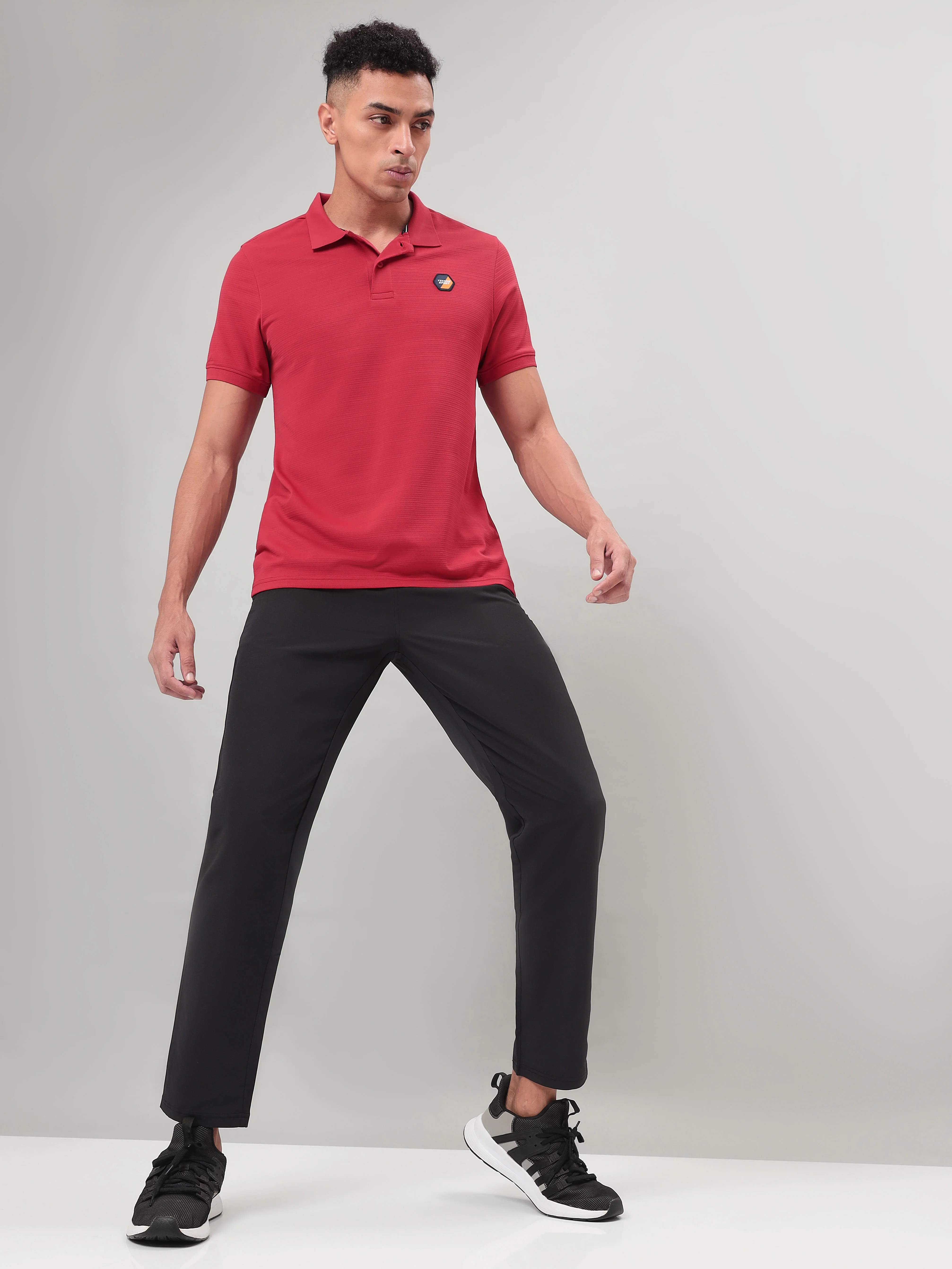 Men Self Design Slim Fit Polo T-shirt with MATPIQ (Pack of 2) - Image 5