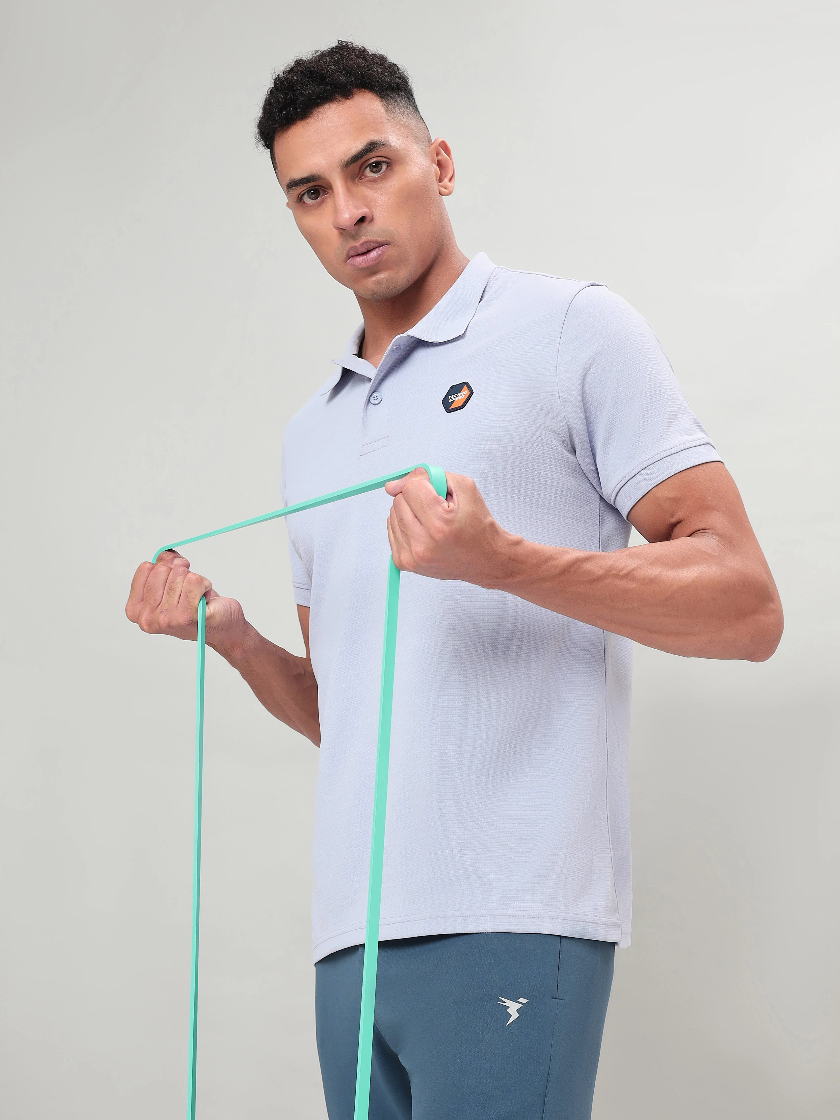 Men Self Design Slim Fit Polo T-shirt with MATPIQ (Pack of 2) - Image 4