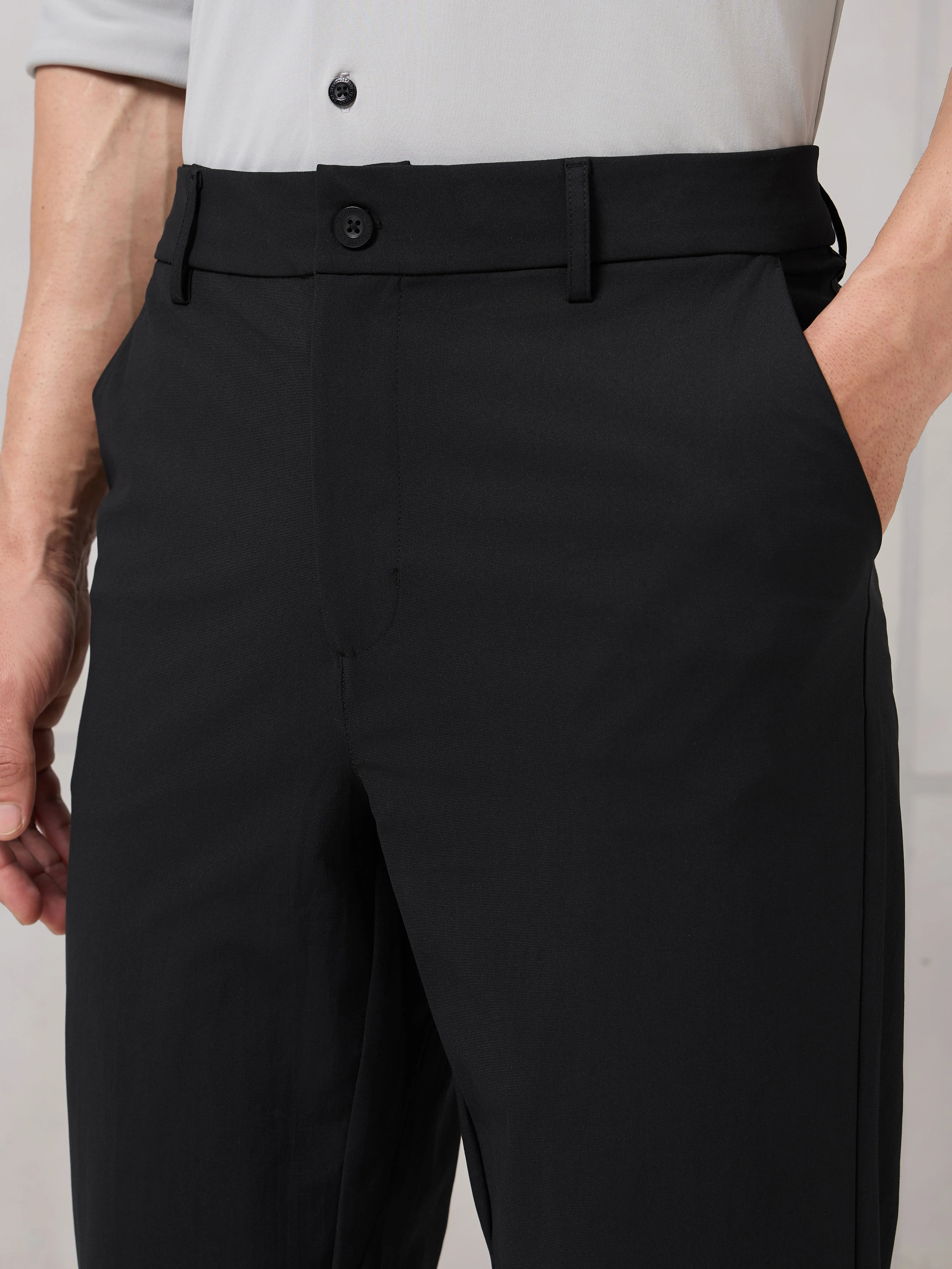 Men Semi-Formal Solid Straight Fit Trousers Pants with DURACOOL+ - Image 6