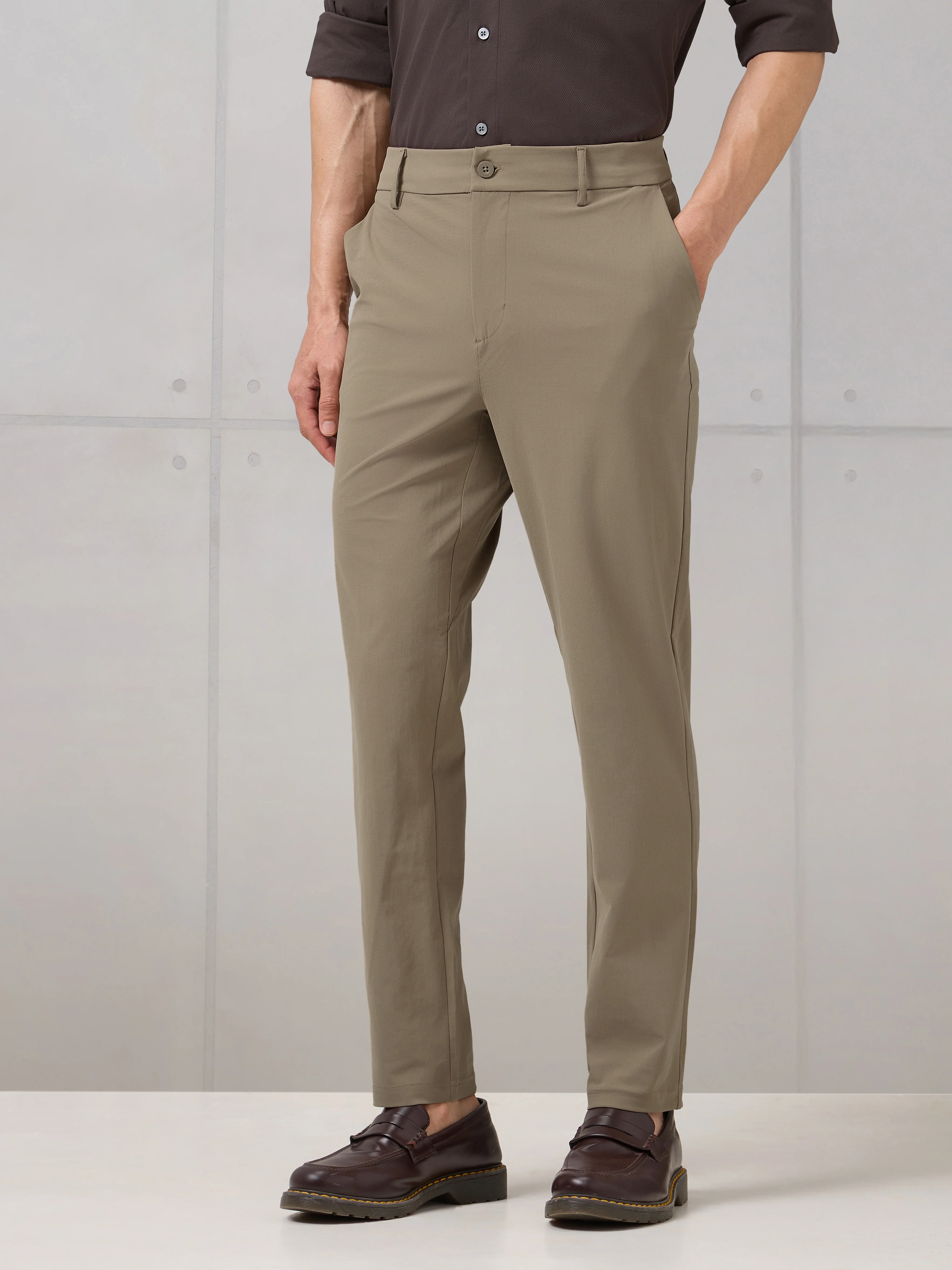 Men Semi-Formal Solid Straight Fit Trousers Pants with DURACOOL+ - Image 4