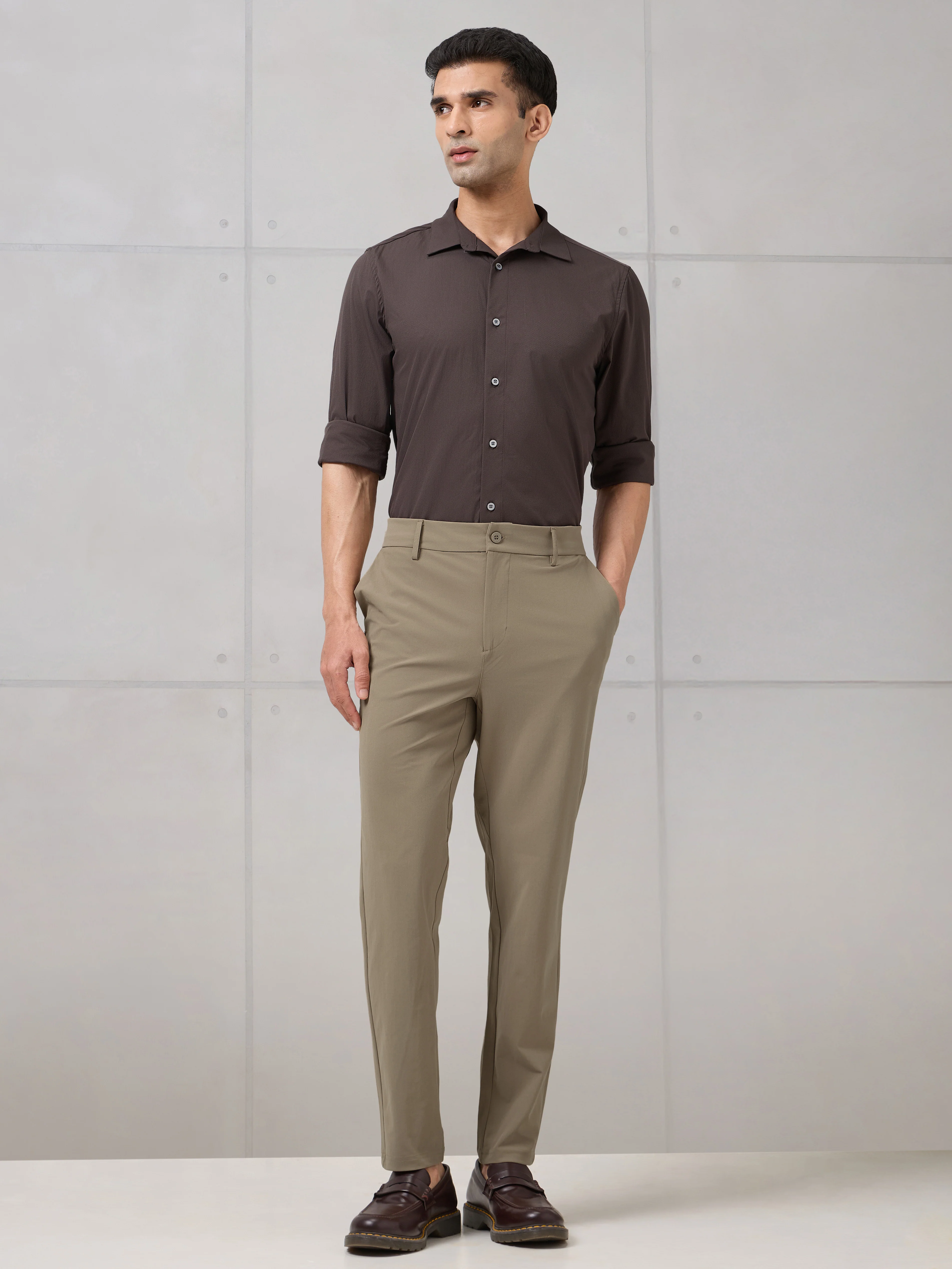 Men Semi-Formal Solid Straight Fit Trousers Pants with DURACOOL+ - Image 5