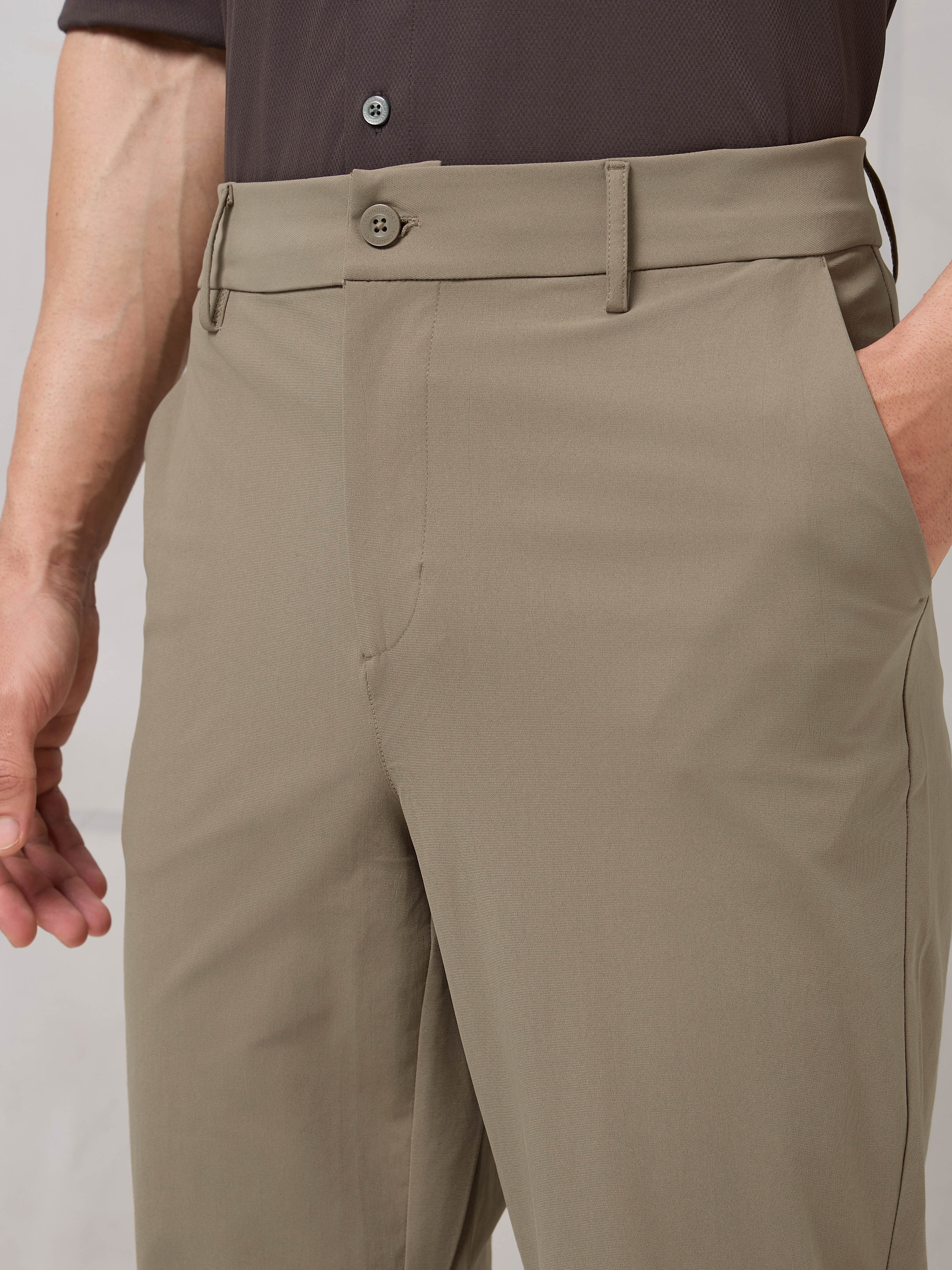 Men Semi-Formal Solid Straight Fit Trousers Pants with DURACOOL+ - Image 6