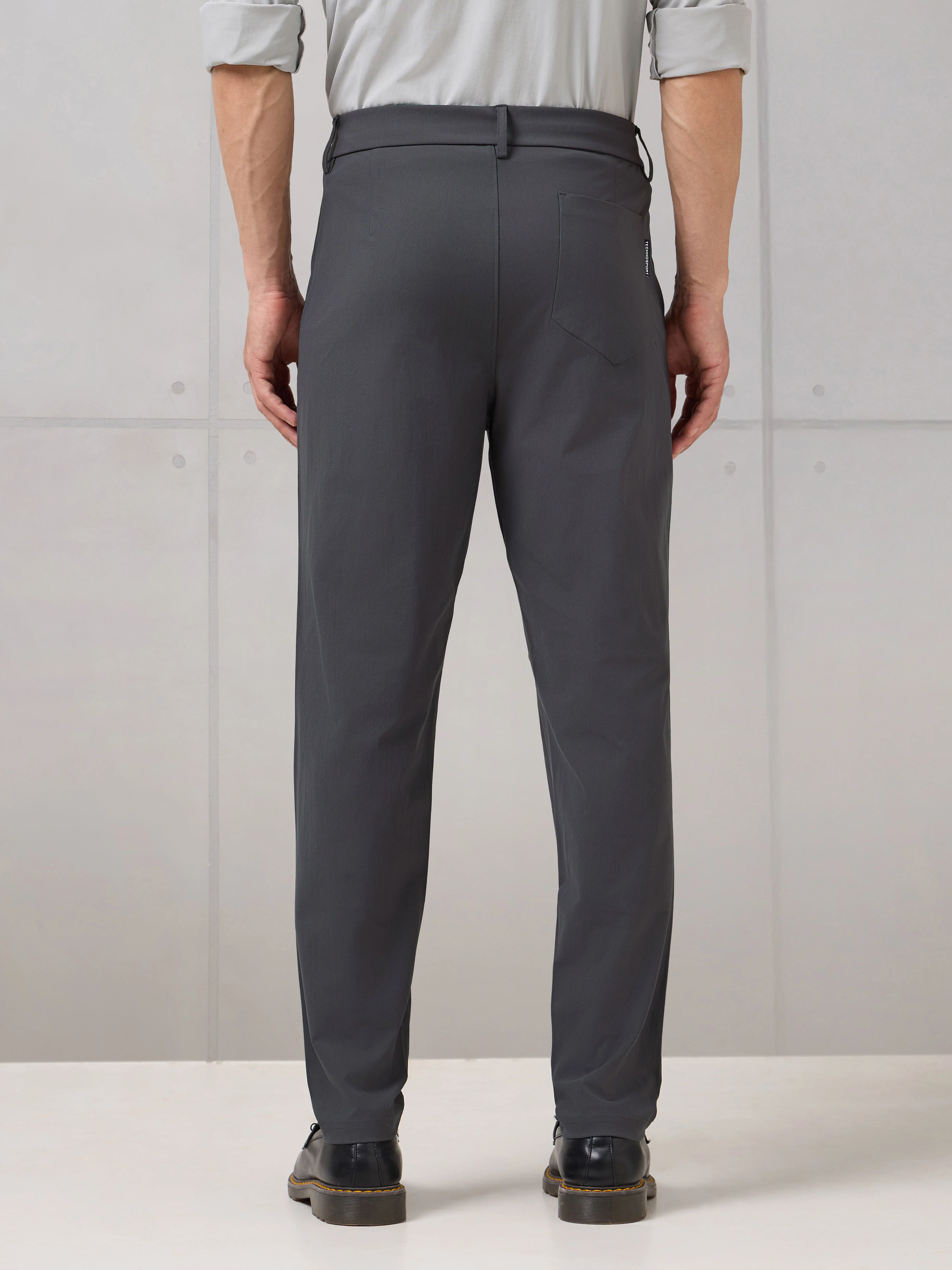 Men Semi-Formal Solid Straight Fit Trousers Pants with DURACOOL+ - Image 3
