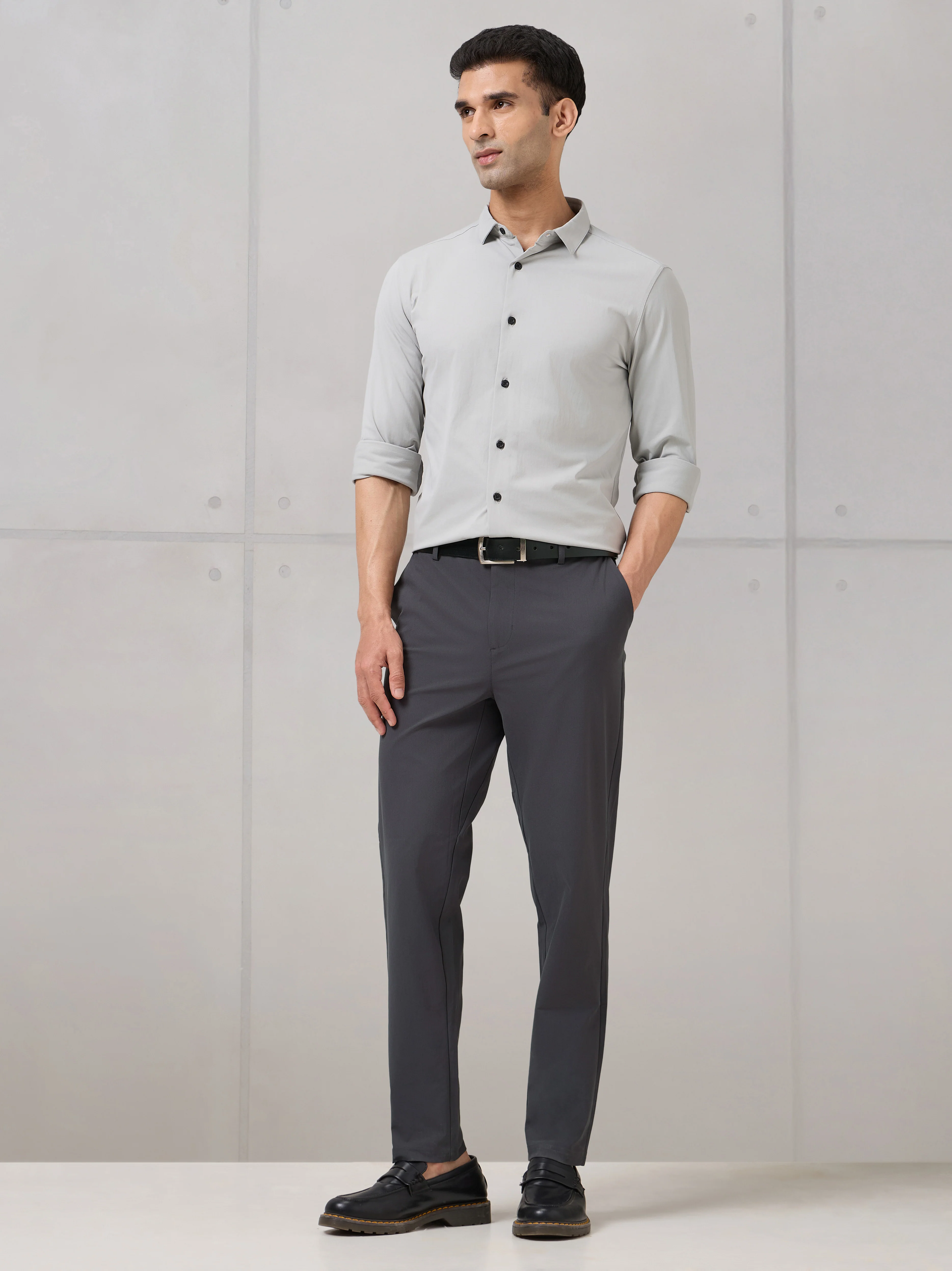 Men Semi-Formal Solid Straight Fit Trousers Pants with DURACOOL+ - Image 5