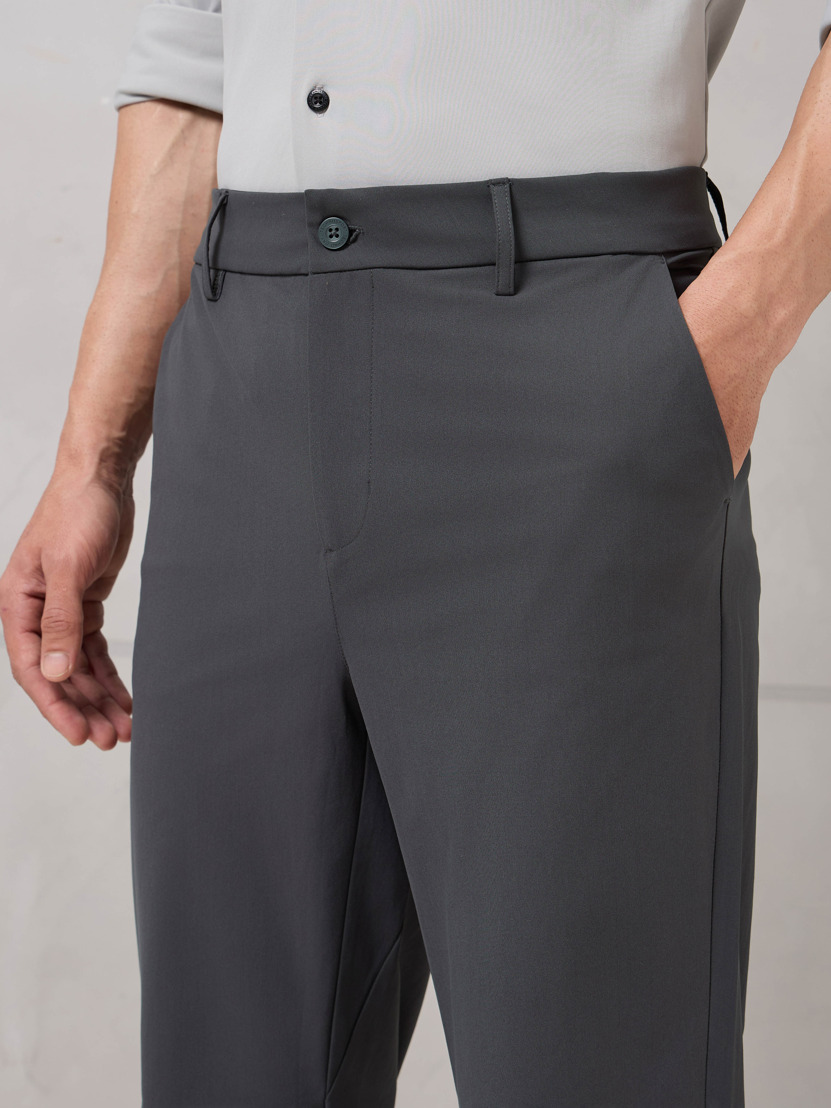 Men Semi-Formal Solid Straight Fit Trousers Pants with DURACOOL+ - Image 6
