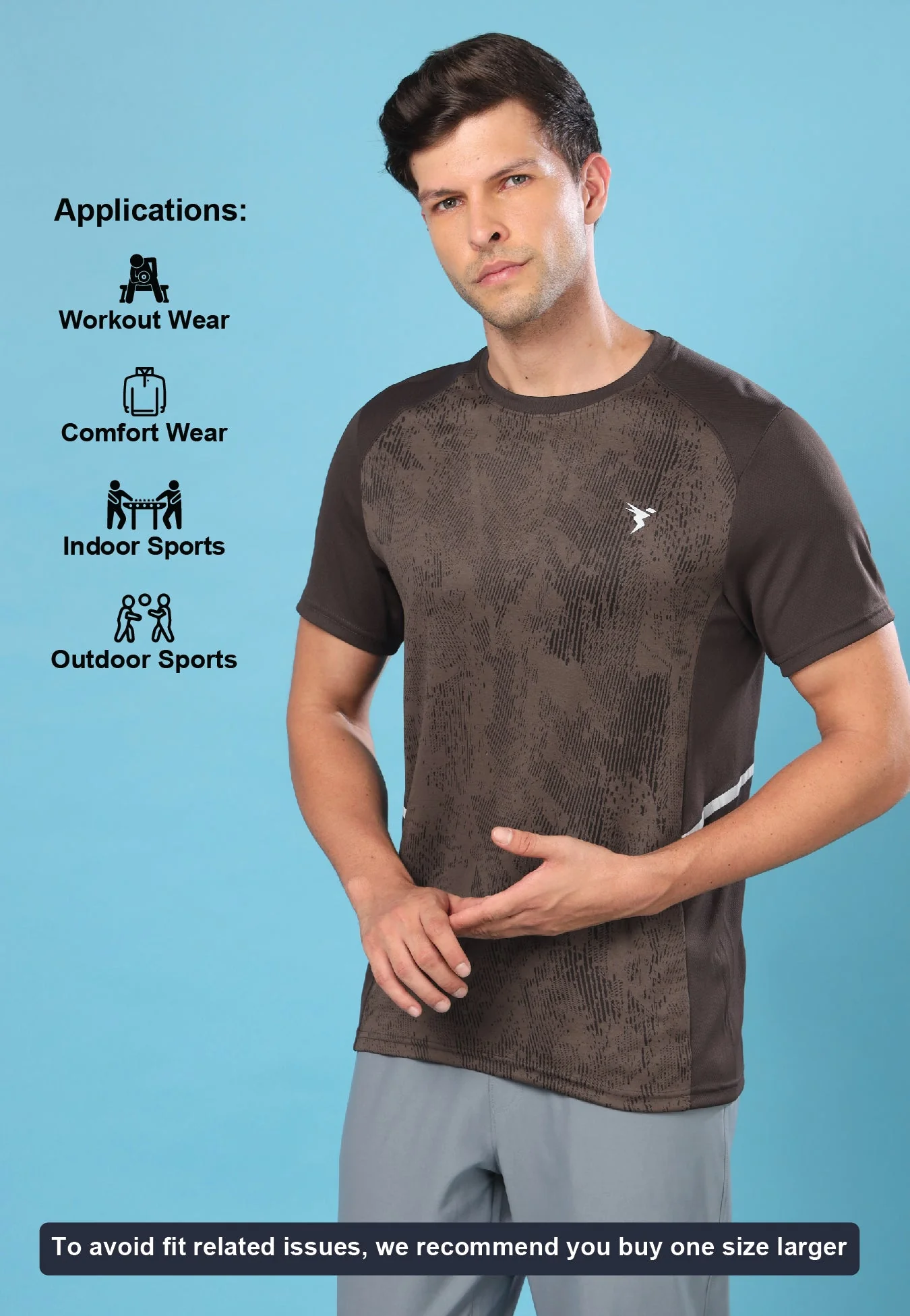 Men Slim Fit Crew Neck T-shirt with DOUBLE COOL - Image 4