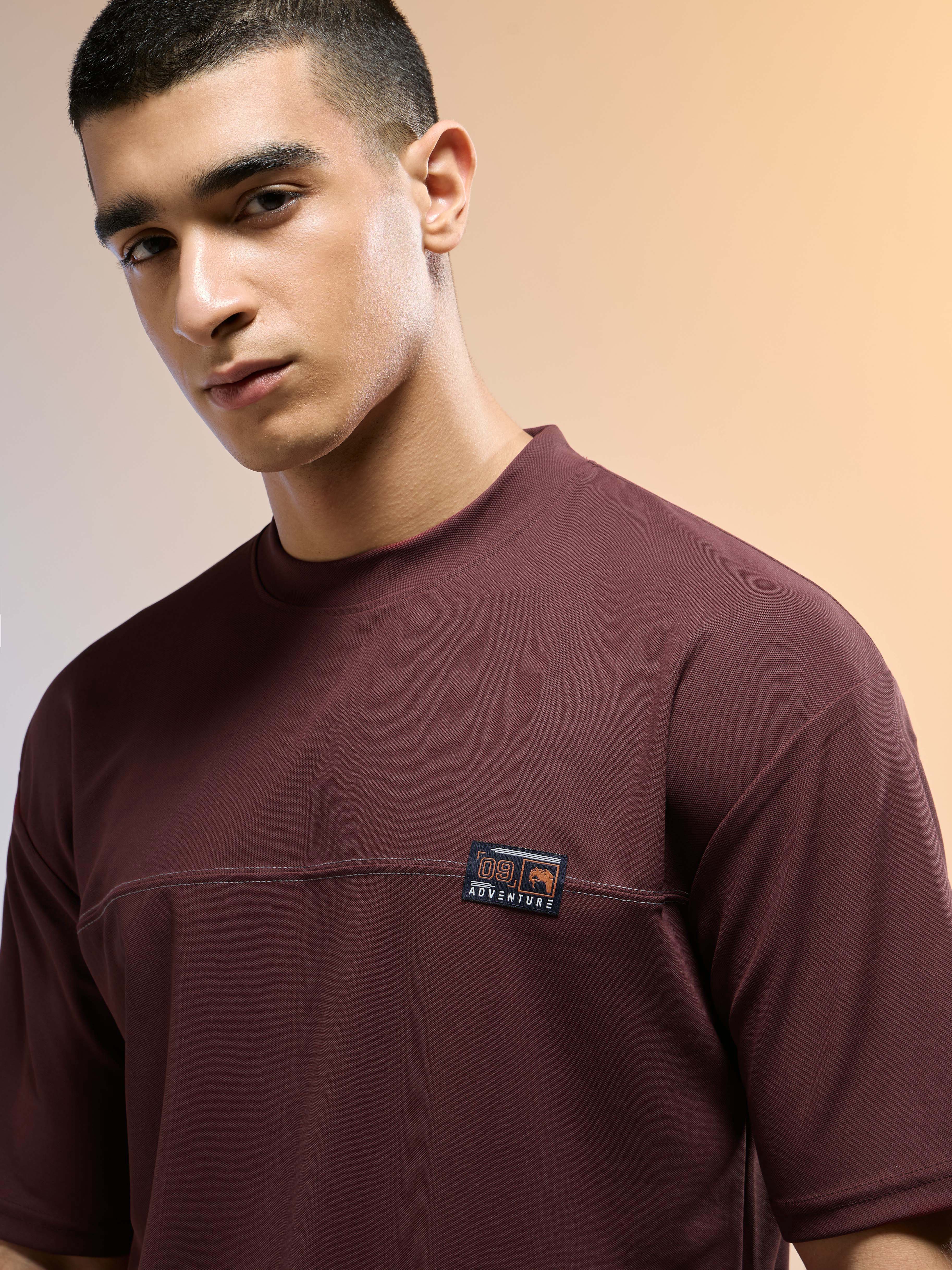 Men Solid Oversized Round Neck Sports T-shirt with MATPIQ - Image 6