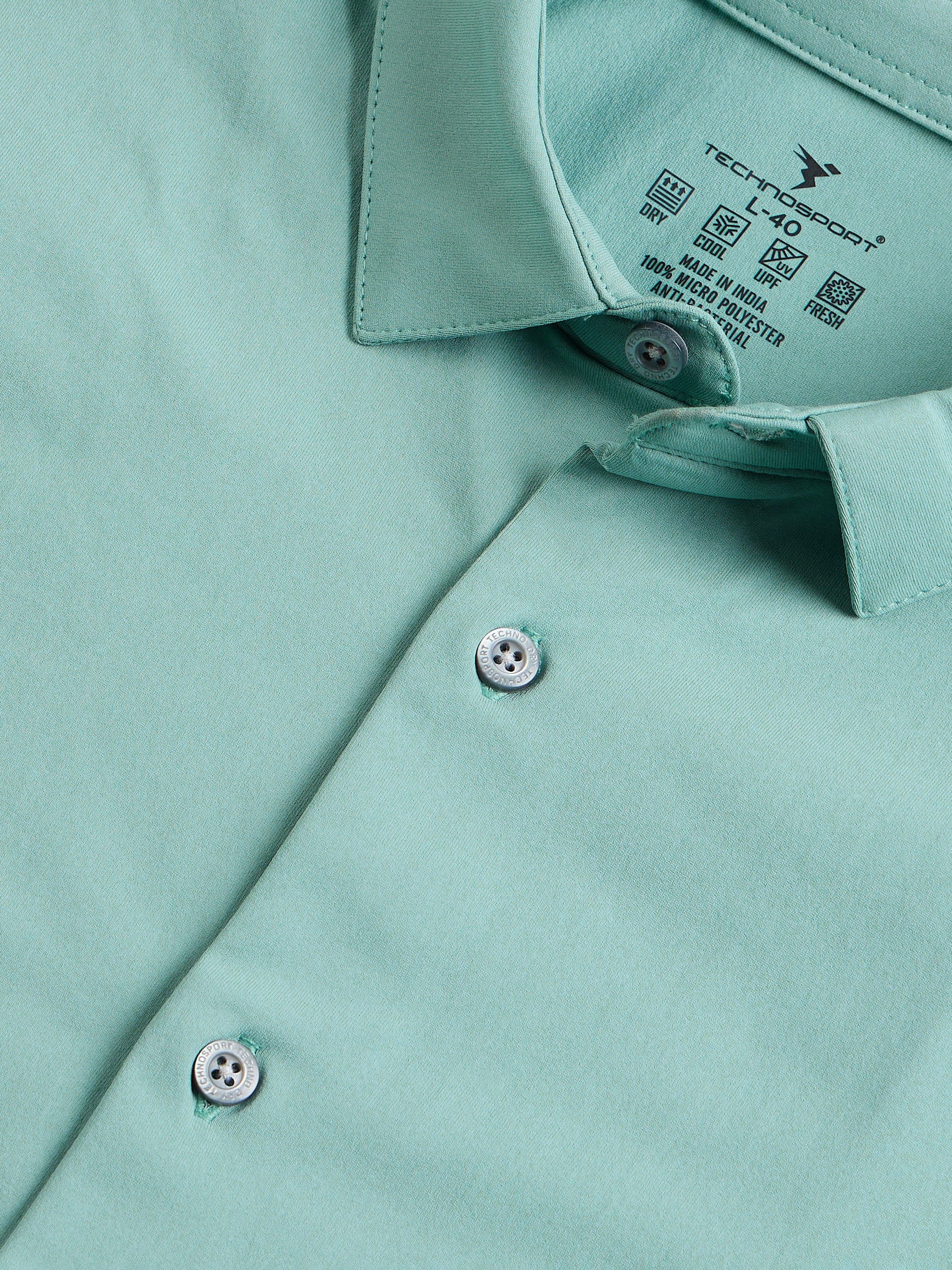 Men Solid Regular Fit Spread Collar Casual Shirt with COTFLEX - Image 8