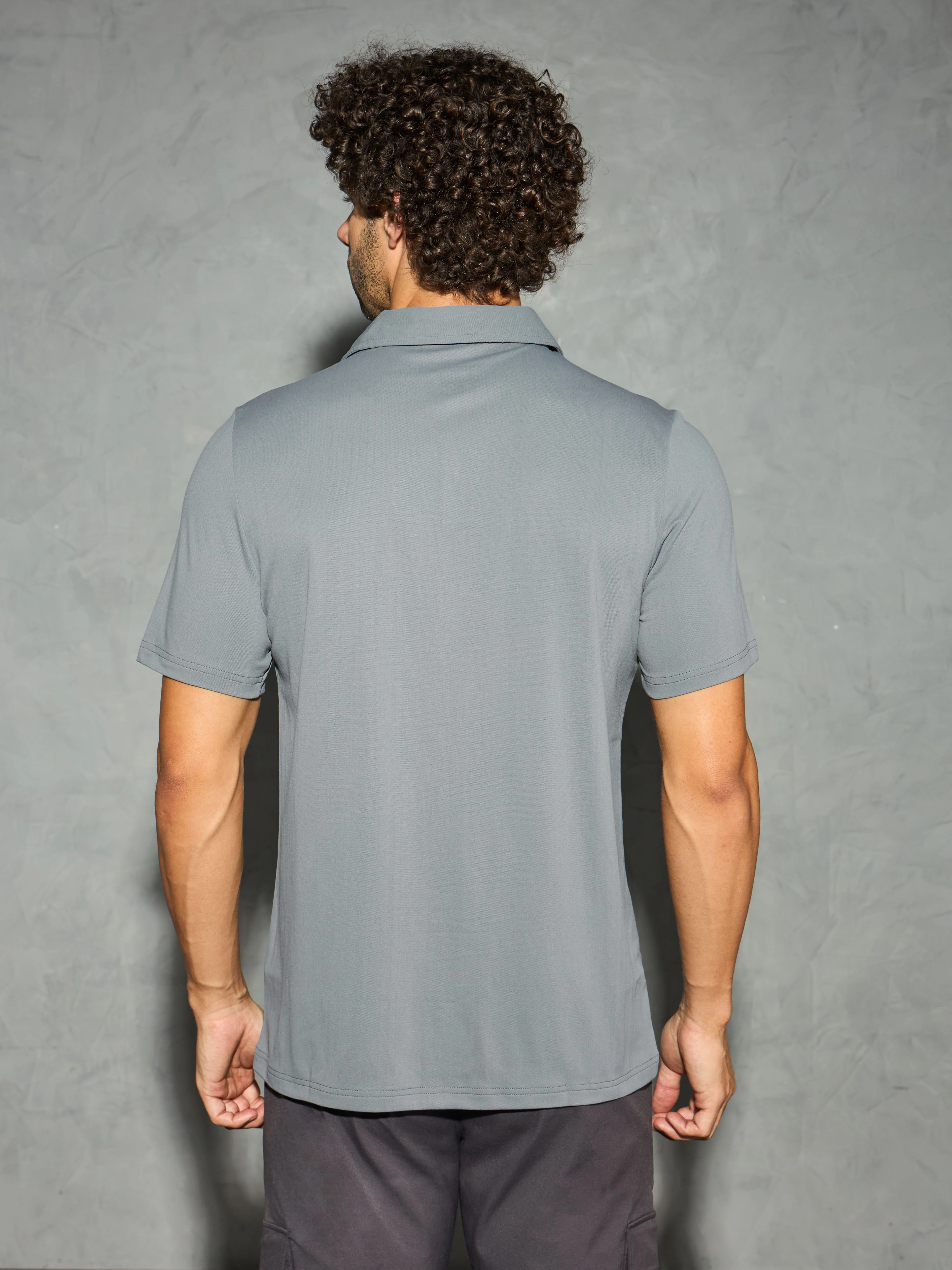 Men Solid Regular Fit Spread Collar Shirt with TECHNO COOL+ - Image 3