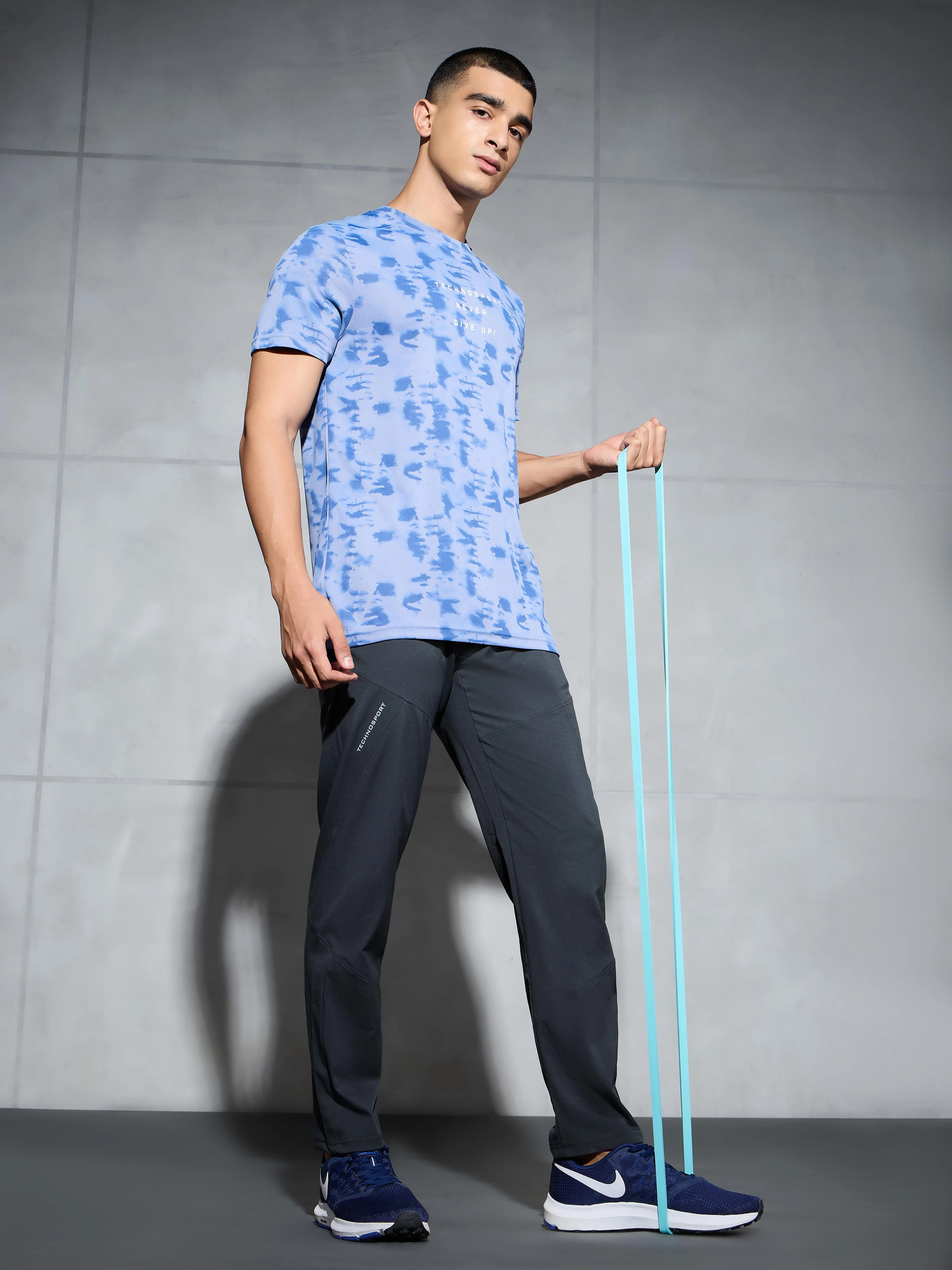 Men Solid Regular Fit Trackpants with TS FLEXI - Image 5