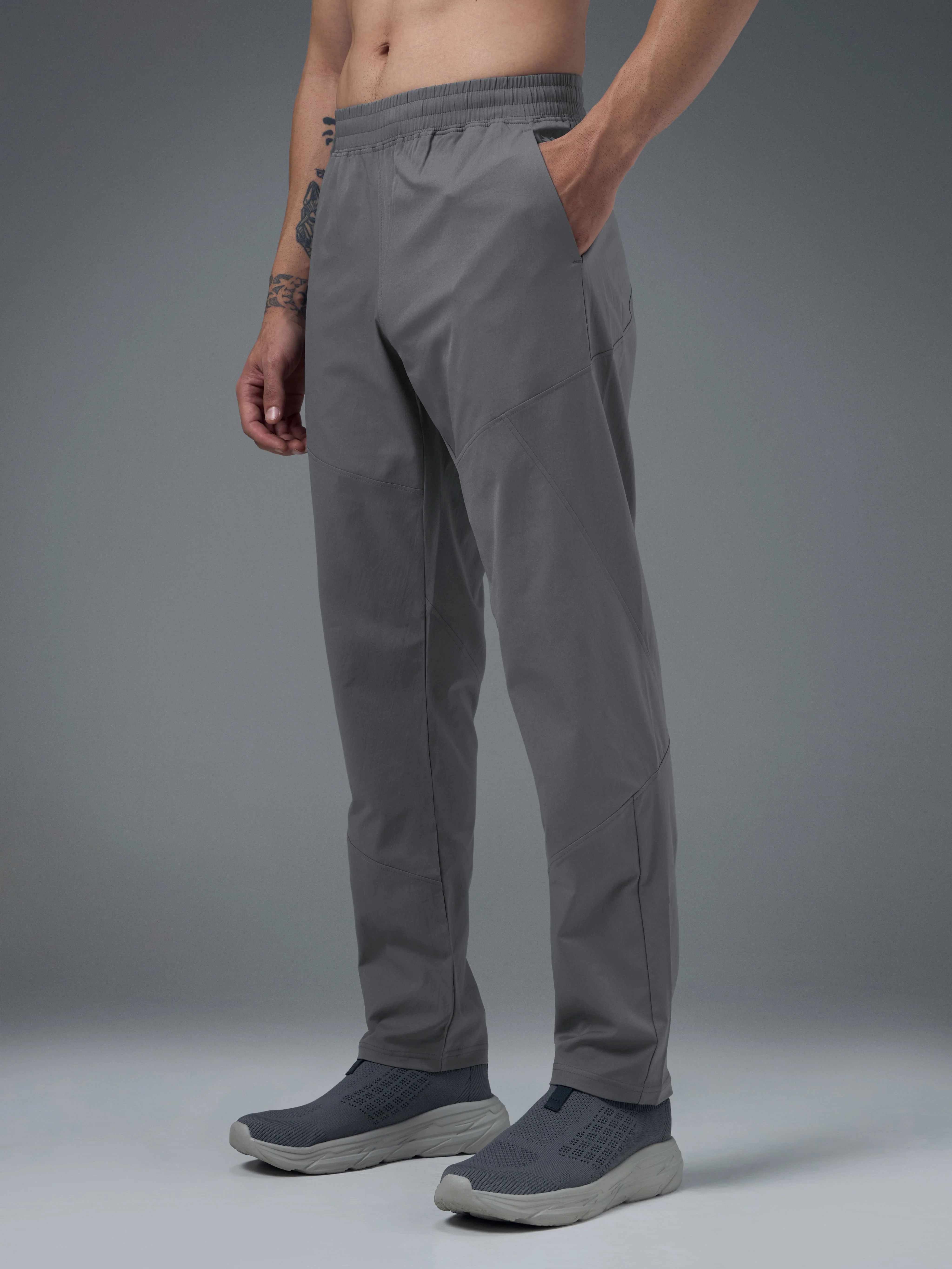 Men Solid Regular Fit Trackpants with TS FLEXI - Image 3
