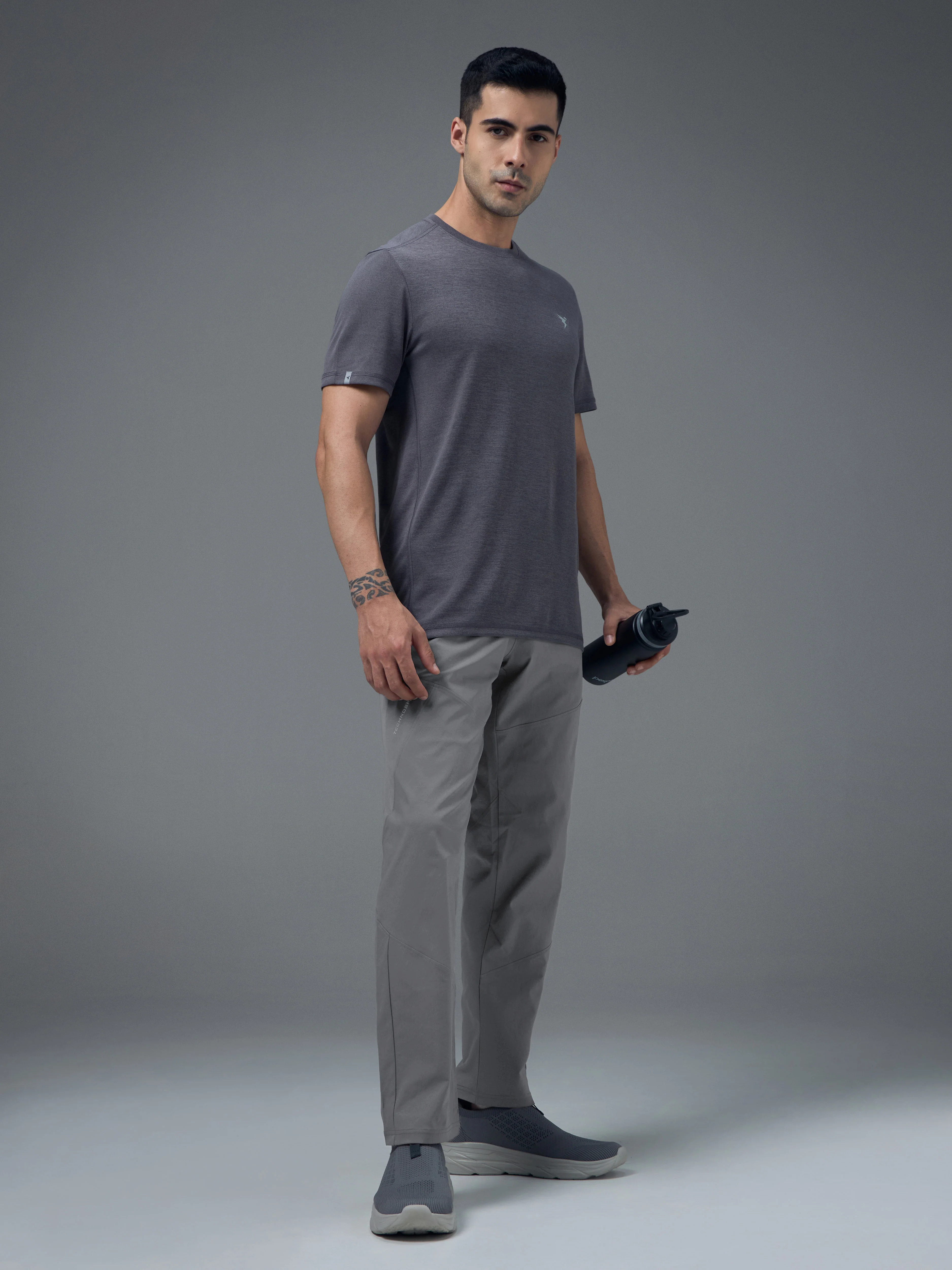 Men Solid Regular Fit Trackpants with TS FLEXI - Image 4
