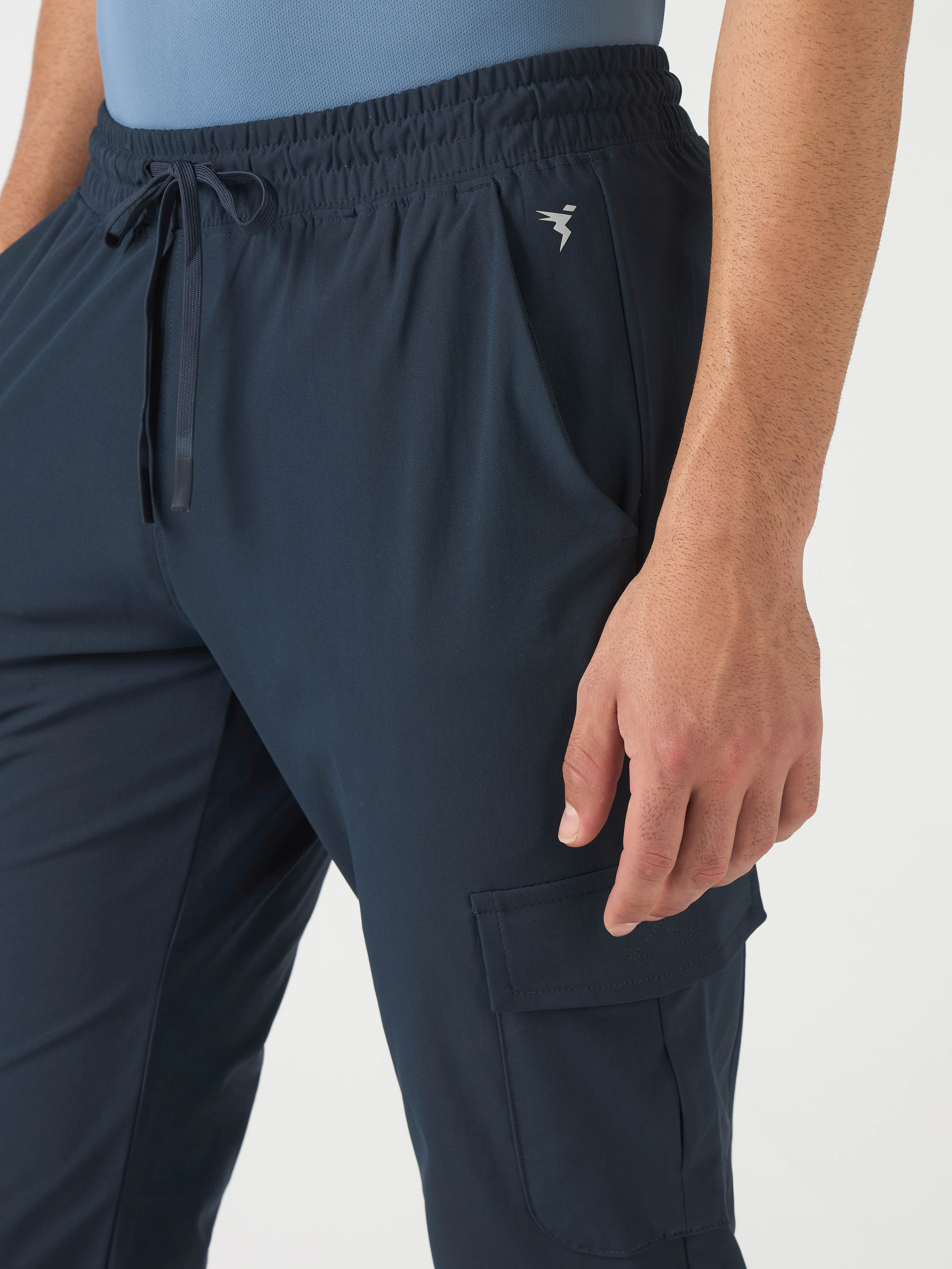 Men Solid Relax Fit Cargo Trackpants with DURACOOL+ - Image 6