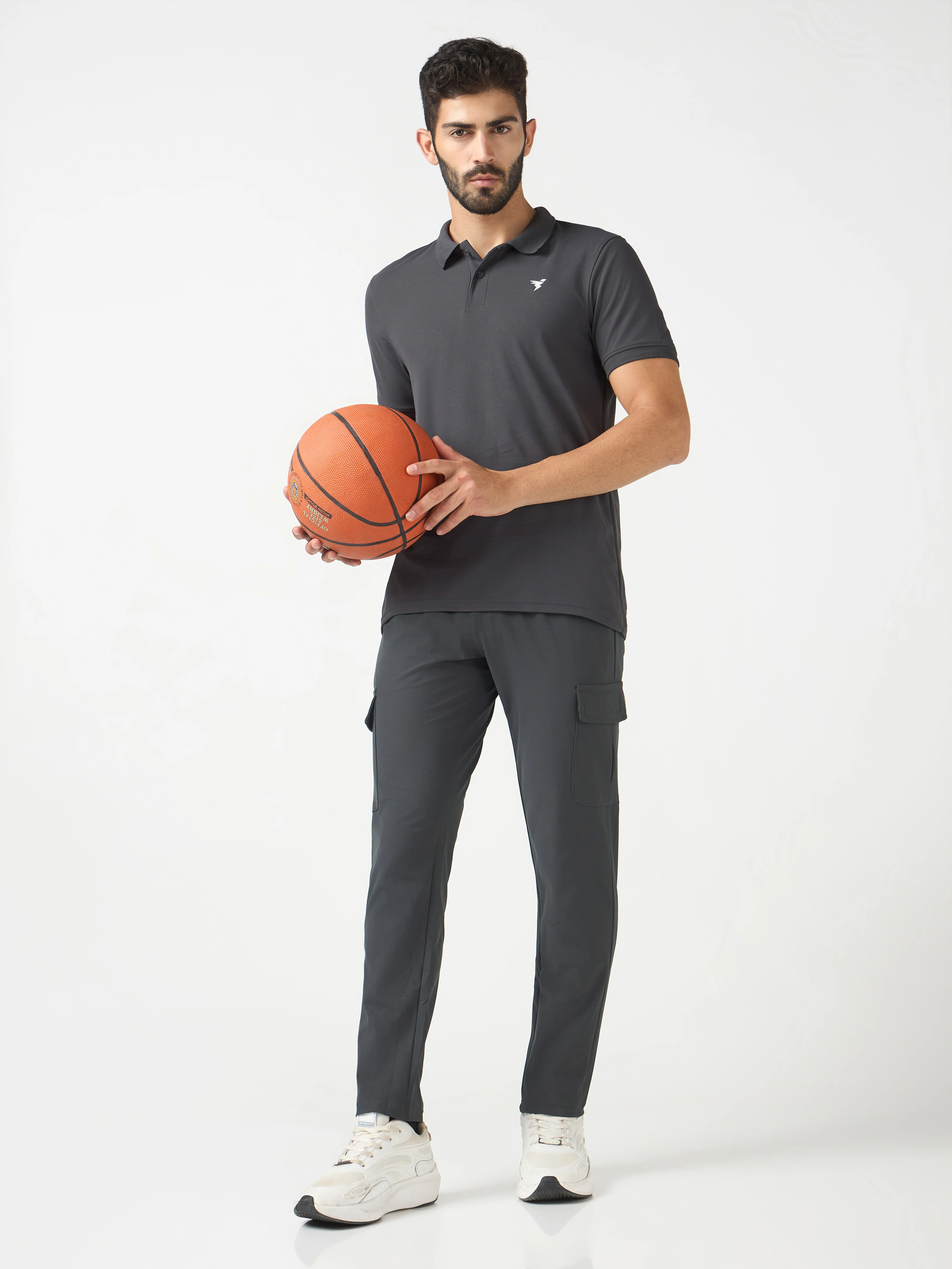 Men Solid Relax Fit Cargo Trackpants with DURACOOL+ - Image 5