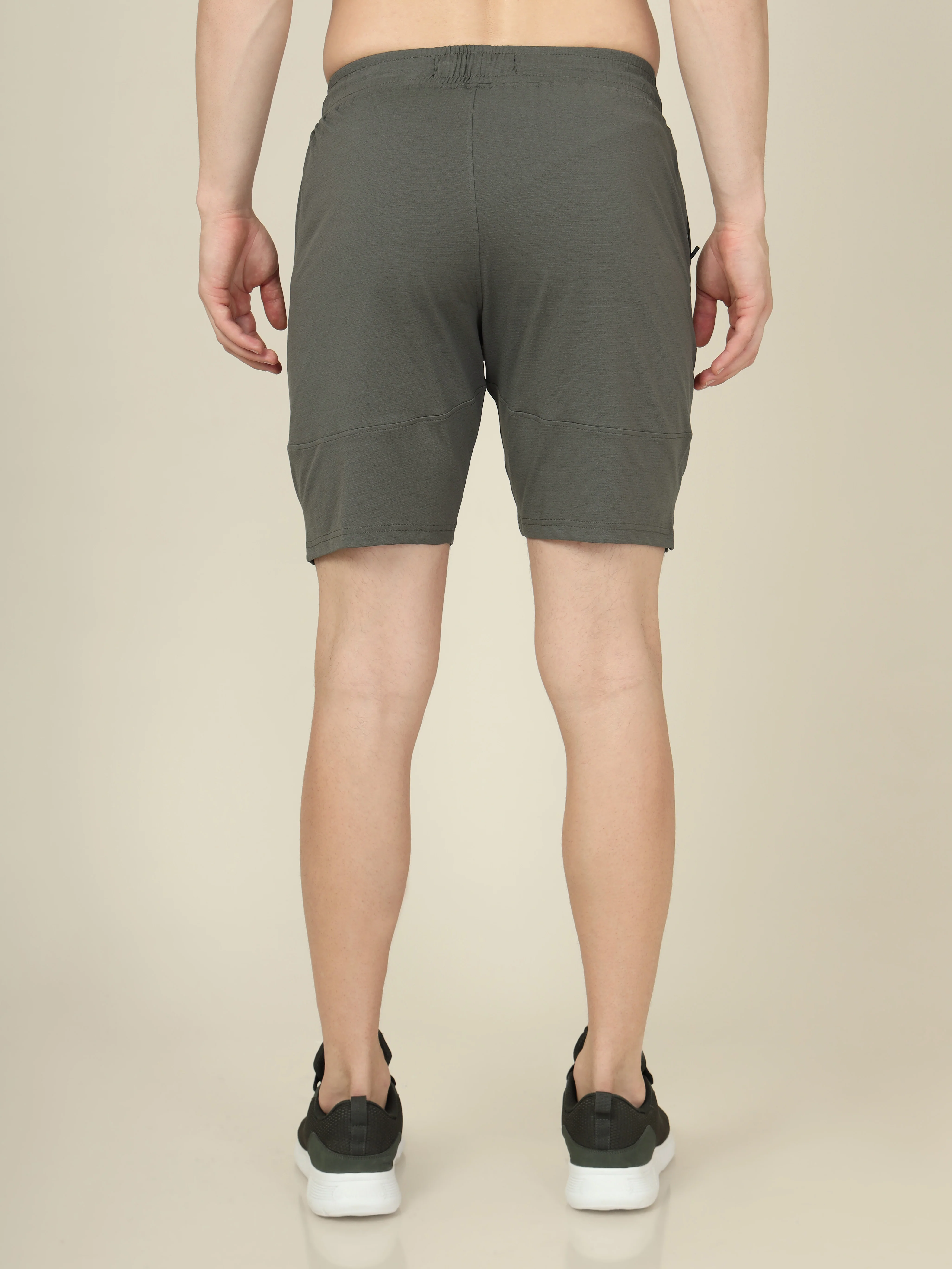 Men Solid Relax Fit Shorts with ELASTO LITE - Image 3