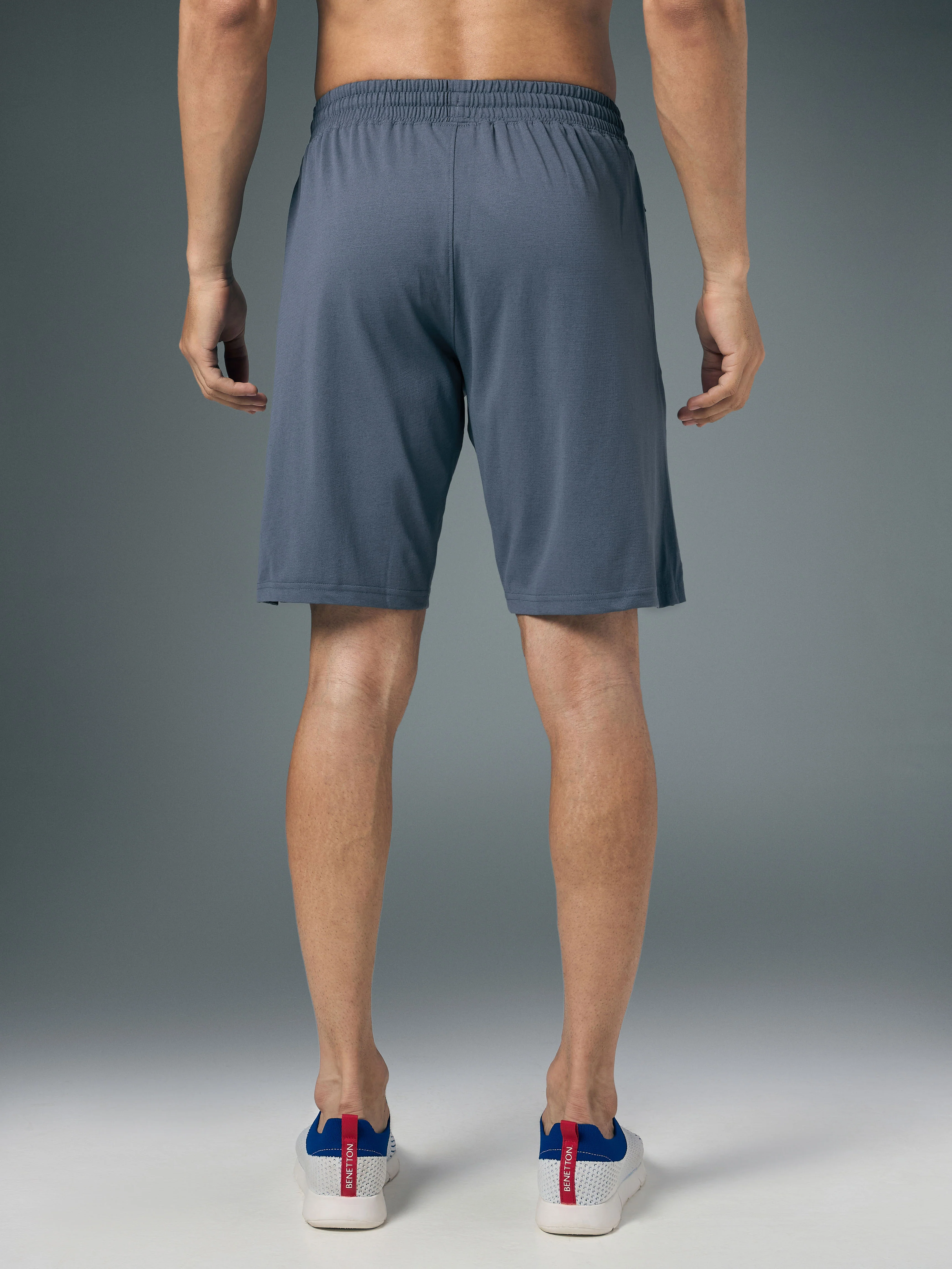 Men Solid Relax Fit Shorts with ELASTO LITE - Image 3