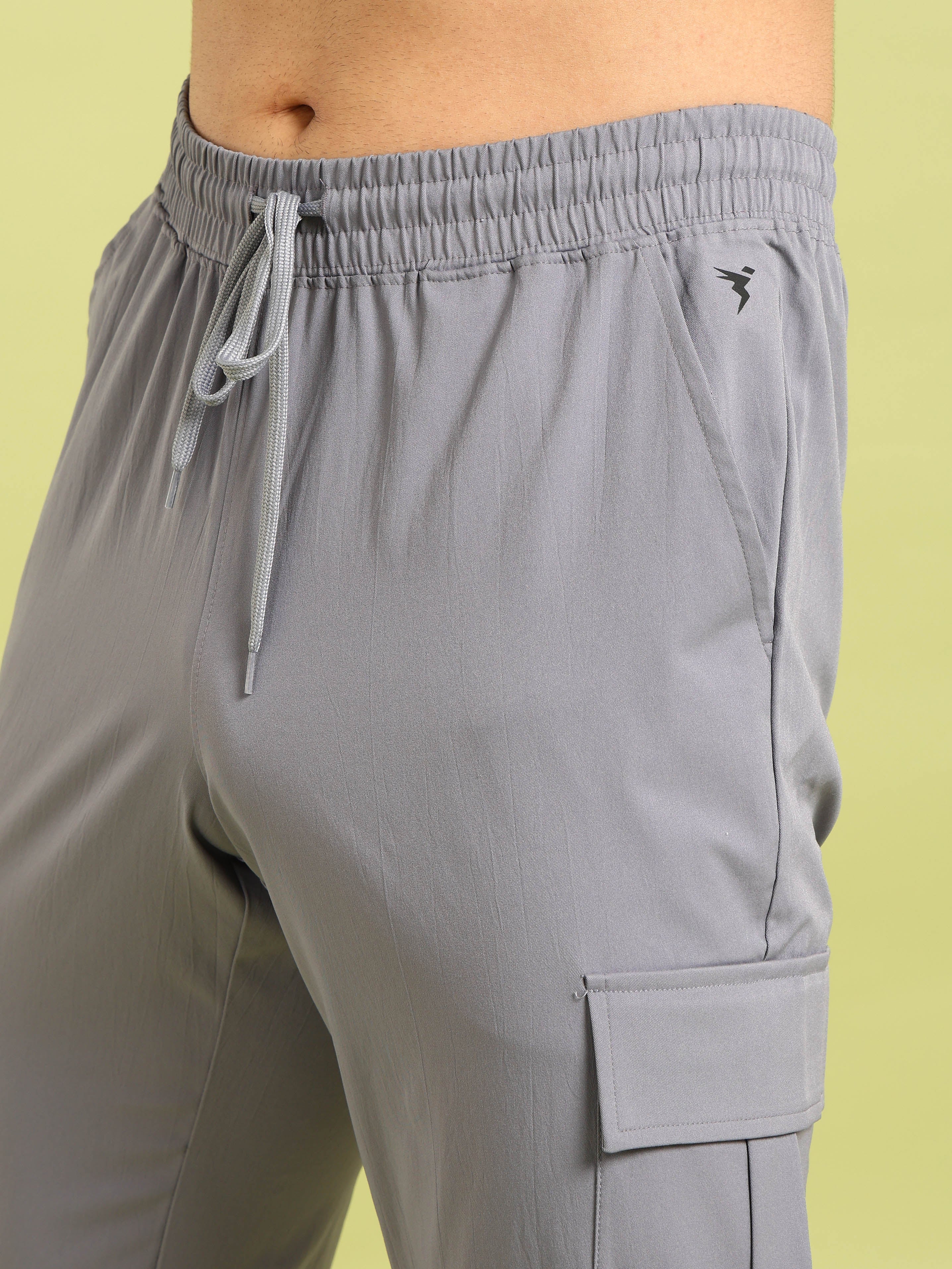 Men Solid Relax Fit Sports Cargo Trackpants with TS FLEXI - Image 6