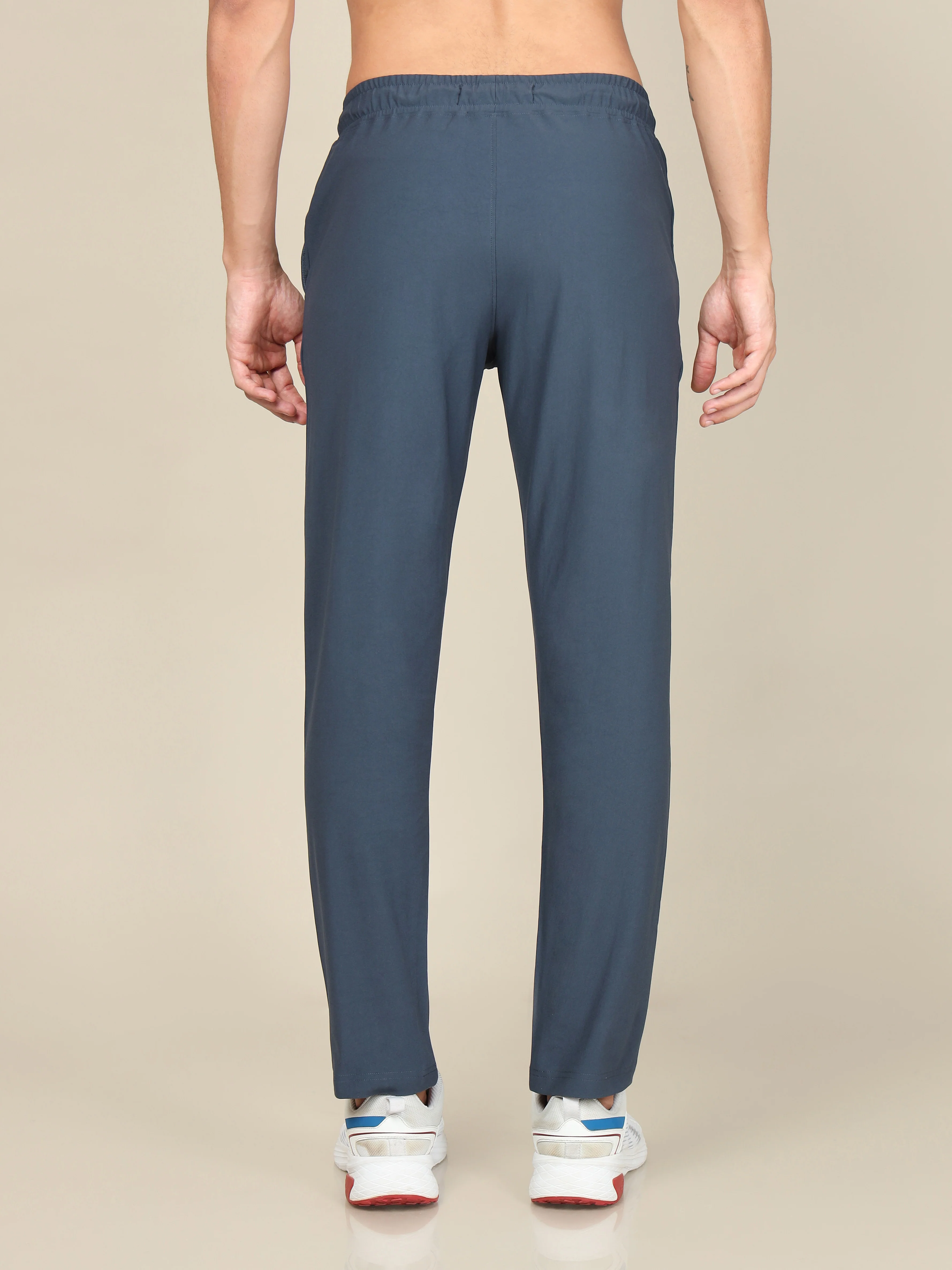 Men Solid Relax Fit Trackpants with ELASTO PLUS - Image 3
