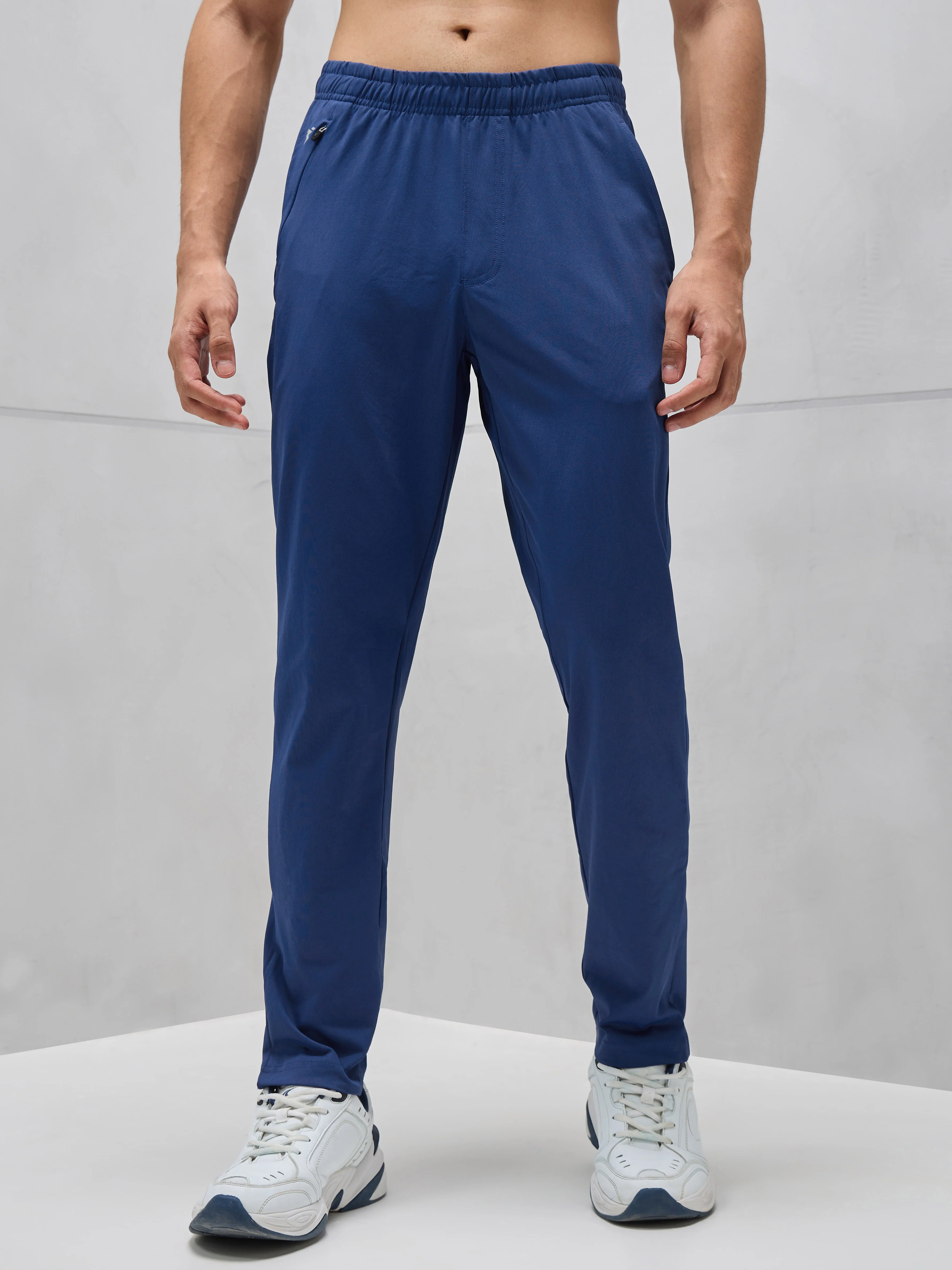 Men Solid Relax Fit Trackpants with ELASTO PLUS - Image 2