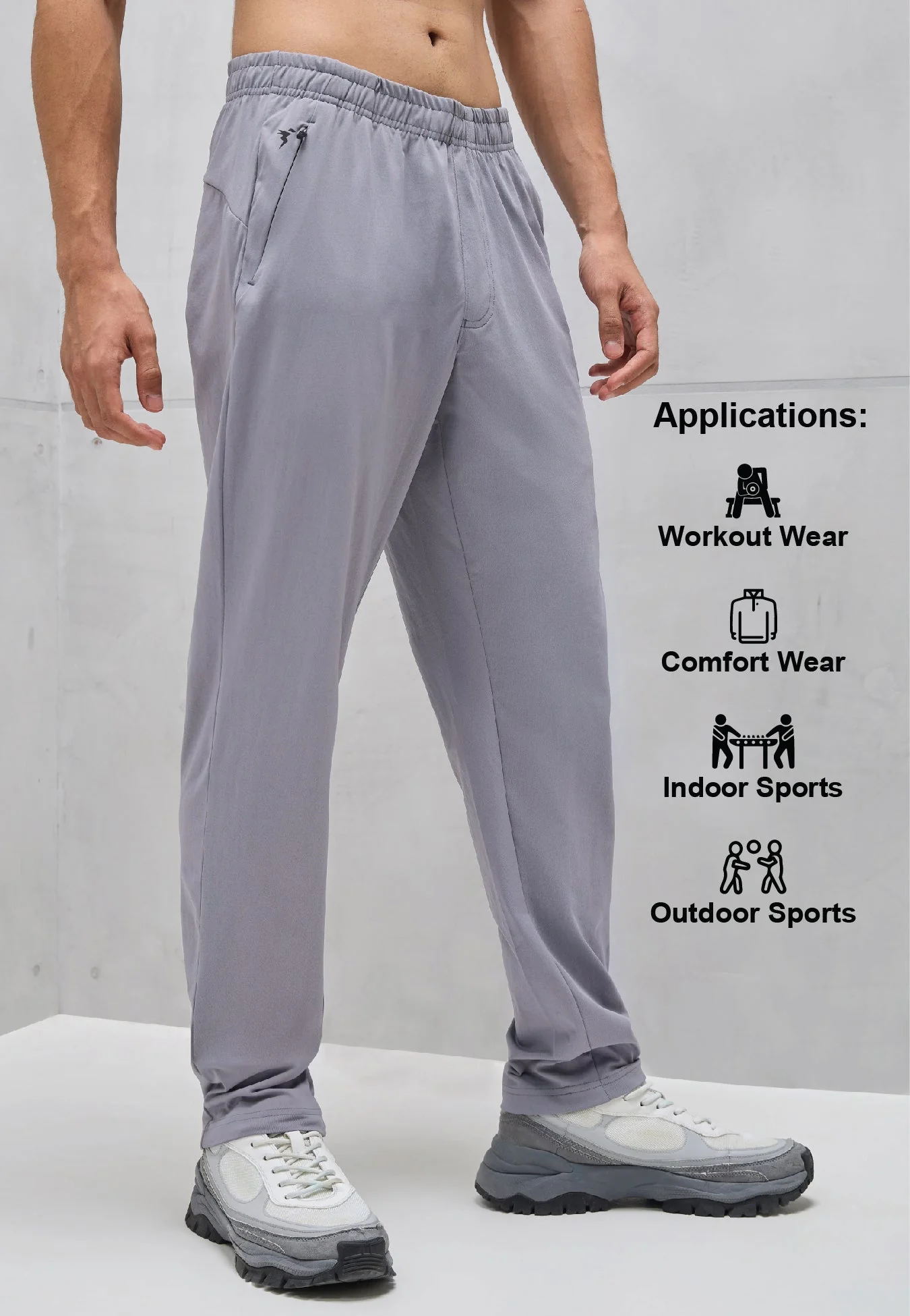 Men Solid Relax Fit Trackpants with ELASTO PLUS - Image 5