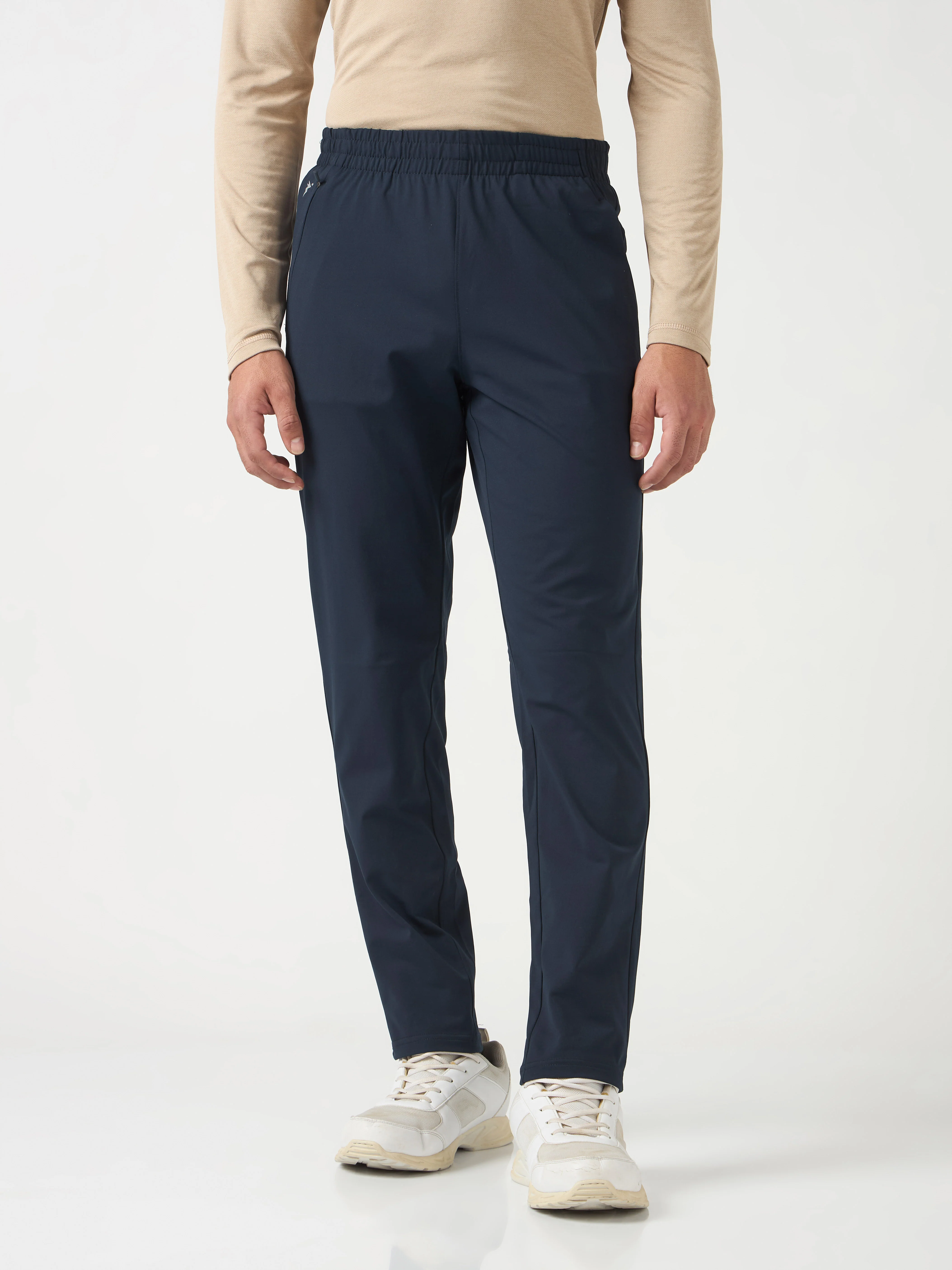 Men Solid Relax Fit Trackpants with ELASTO PLUS - Image 2