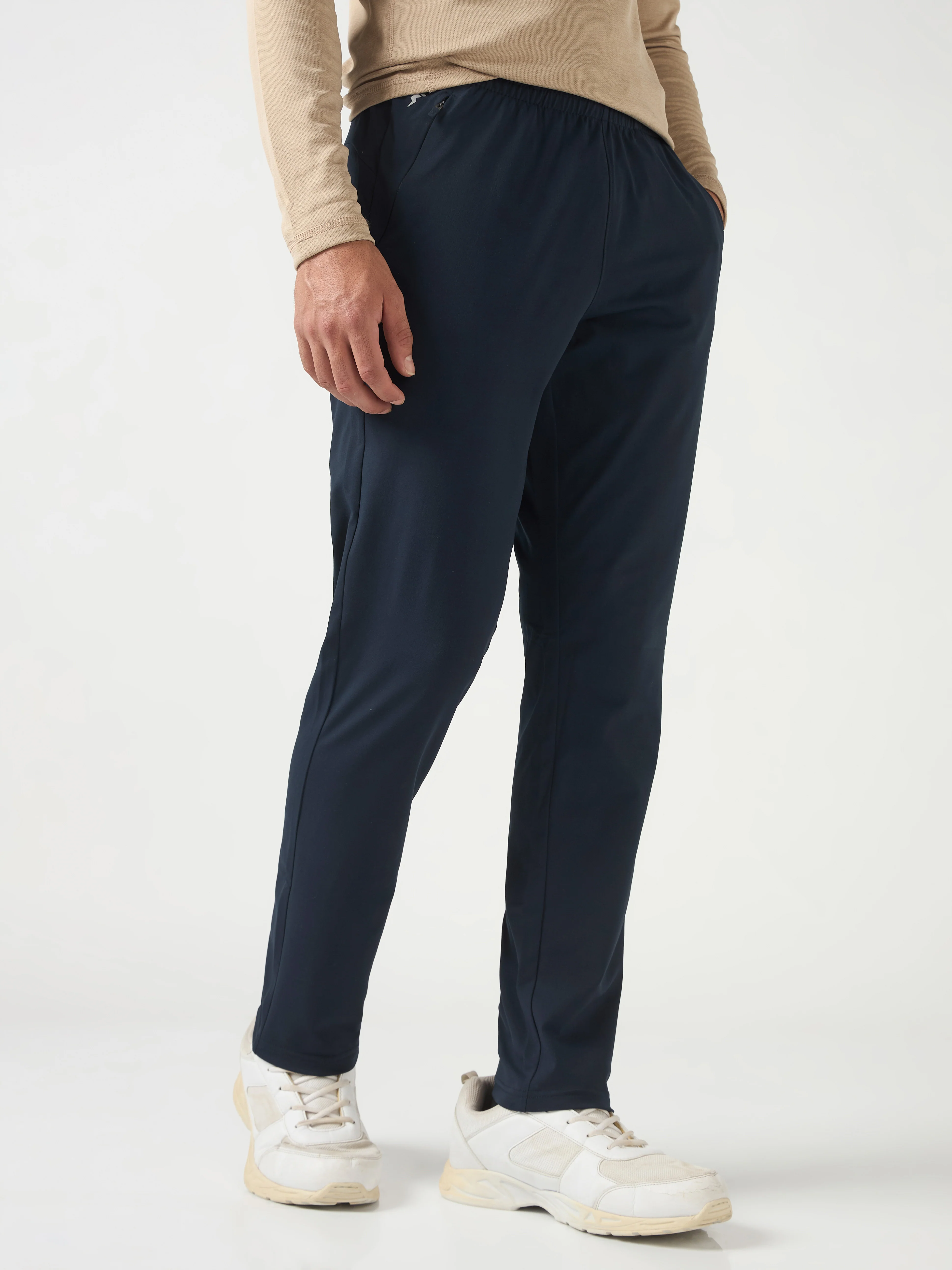 Men Solid Relax Fit Trackpants with ELASTO PLUS - Image 4