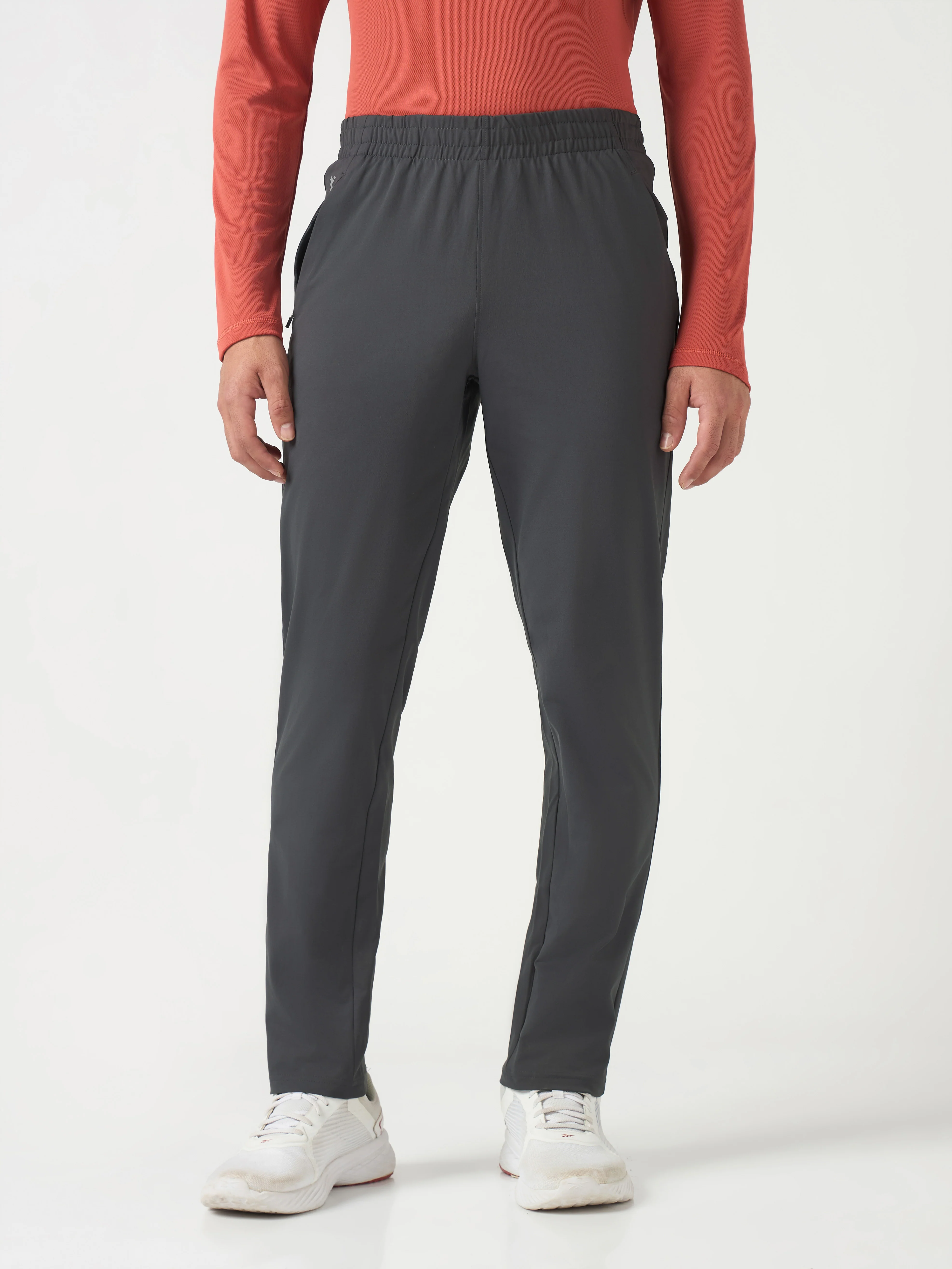 Men Solid Relax Fit Trackpants with ELASTO PLUS - Image 2