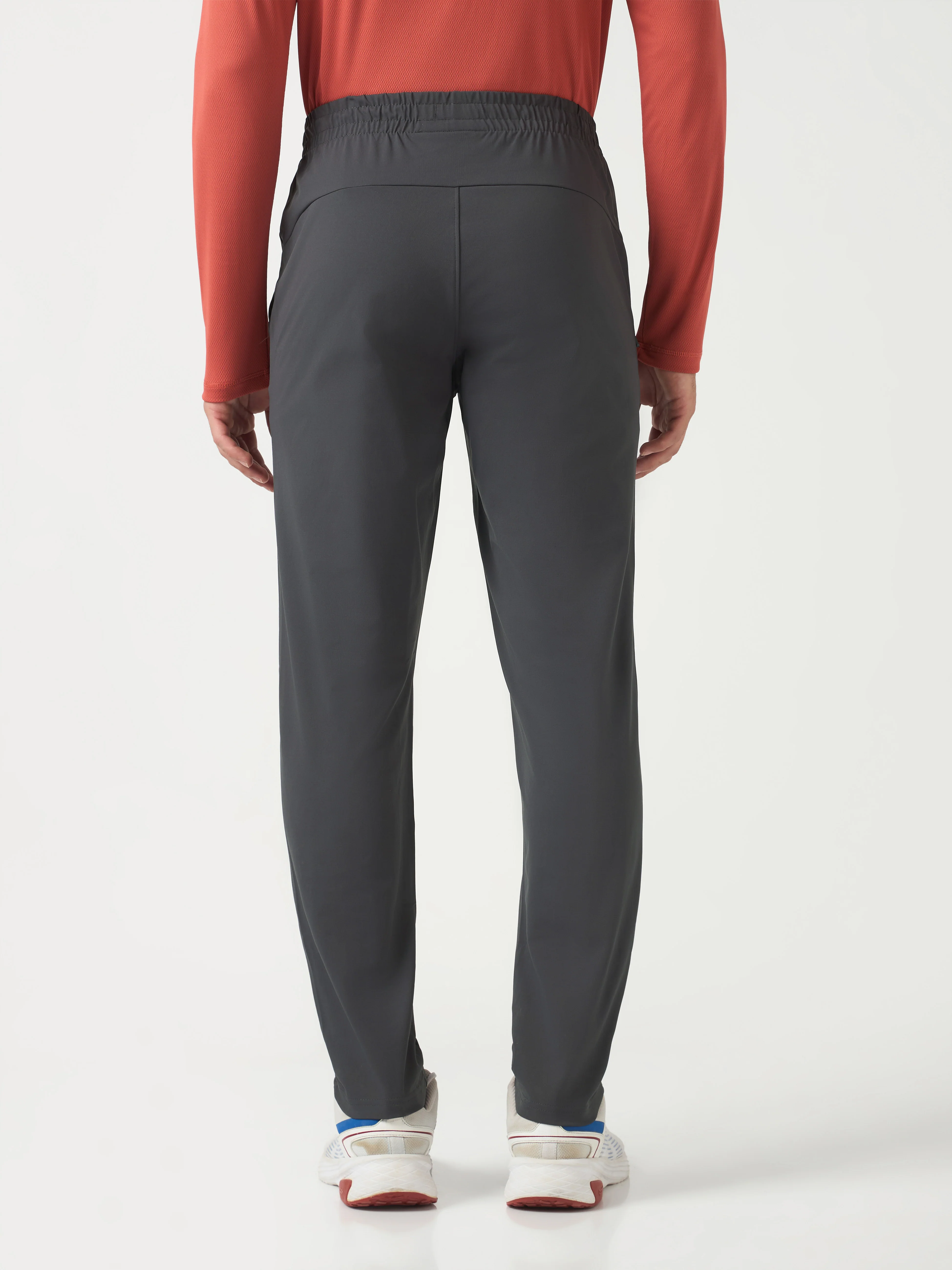 Men Solid Relax Fit Trackpants with ELASTO PLUS - Image 3
